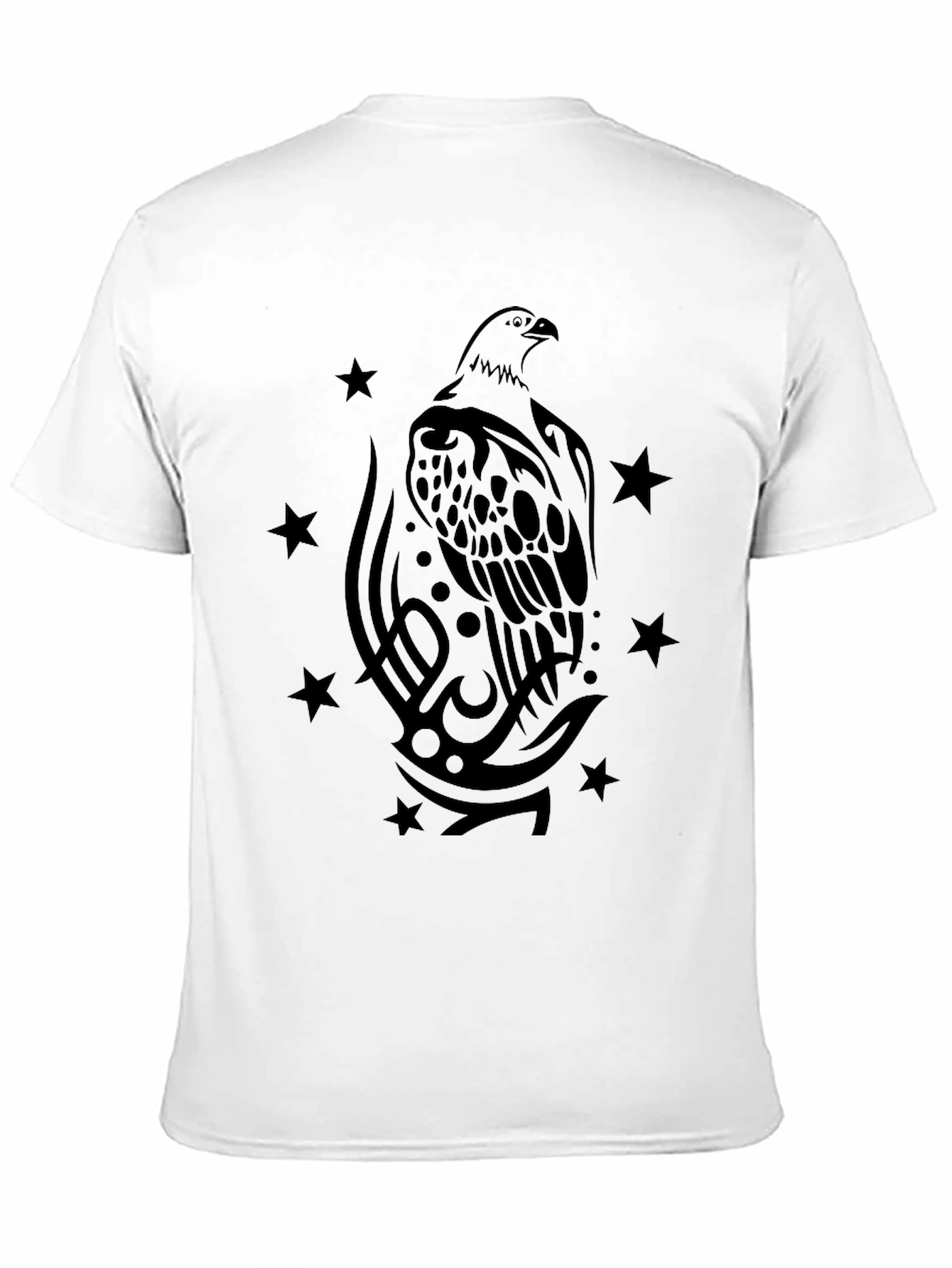 Mens Black Eagle Graphic Print T-Shirt