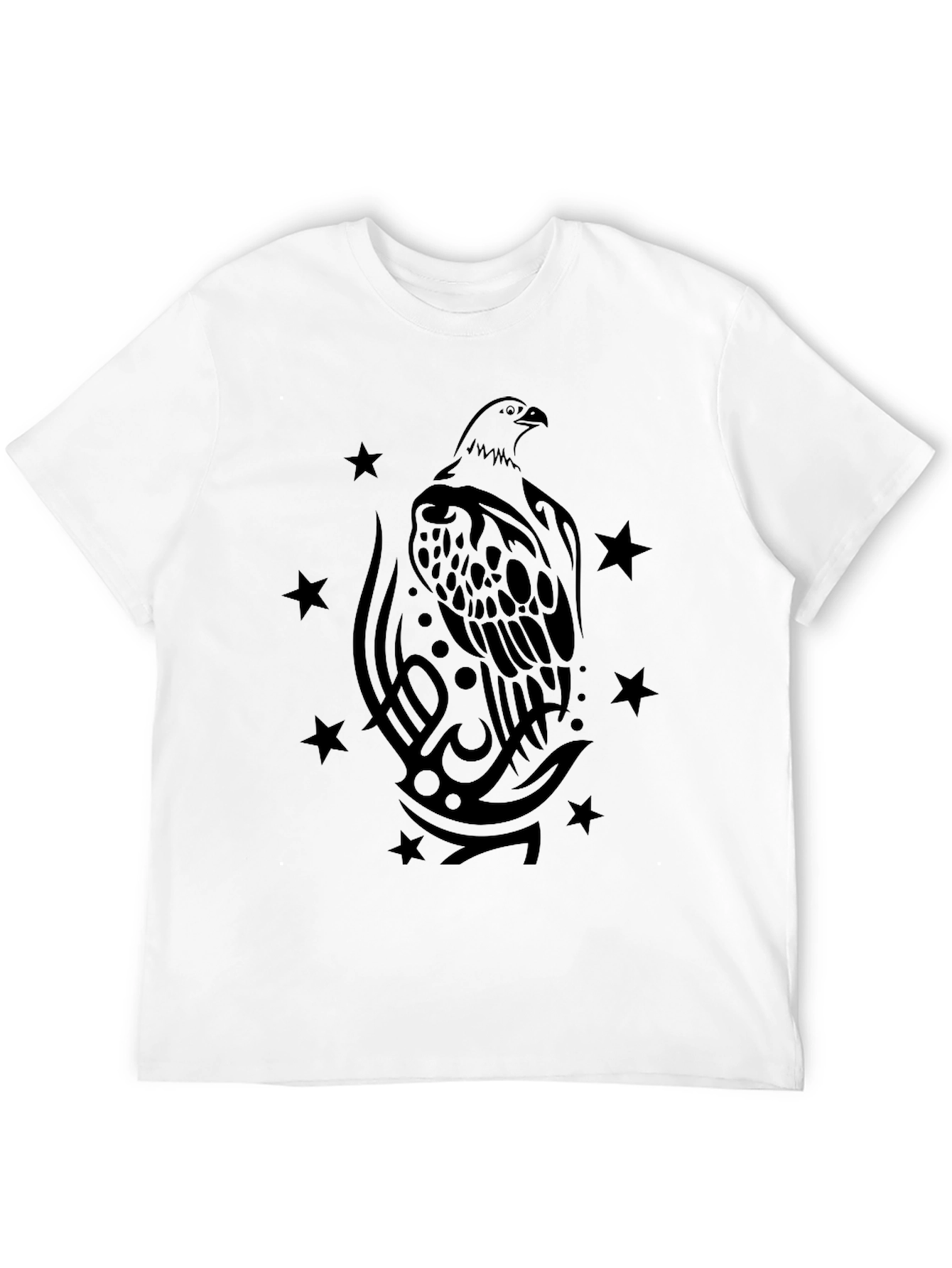 Mens Black Eagle Graphic Print T-Shirt