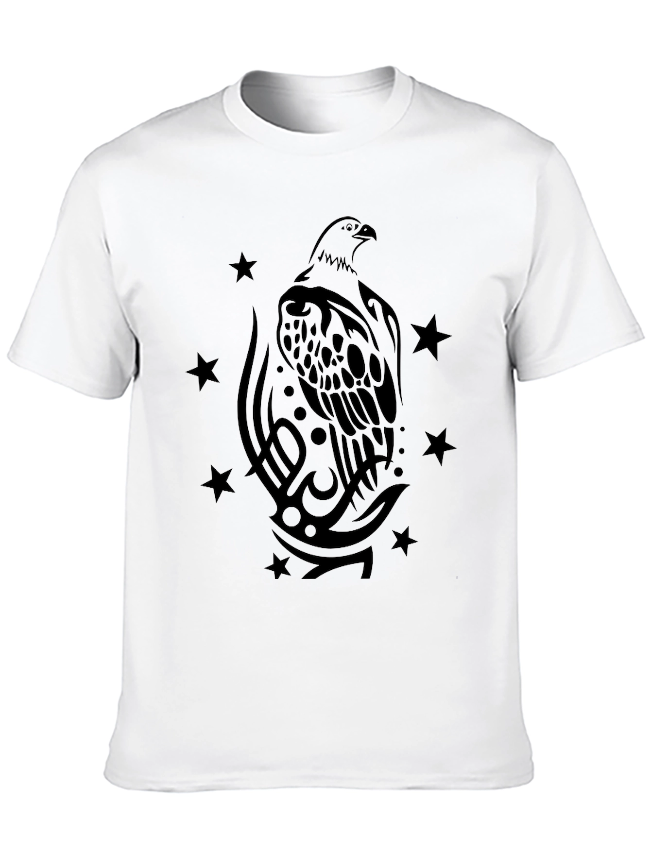 Mens Black Eagle Graphic Print T-Shirt