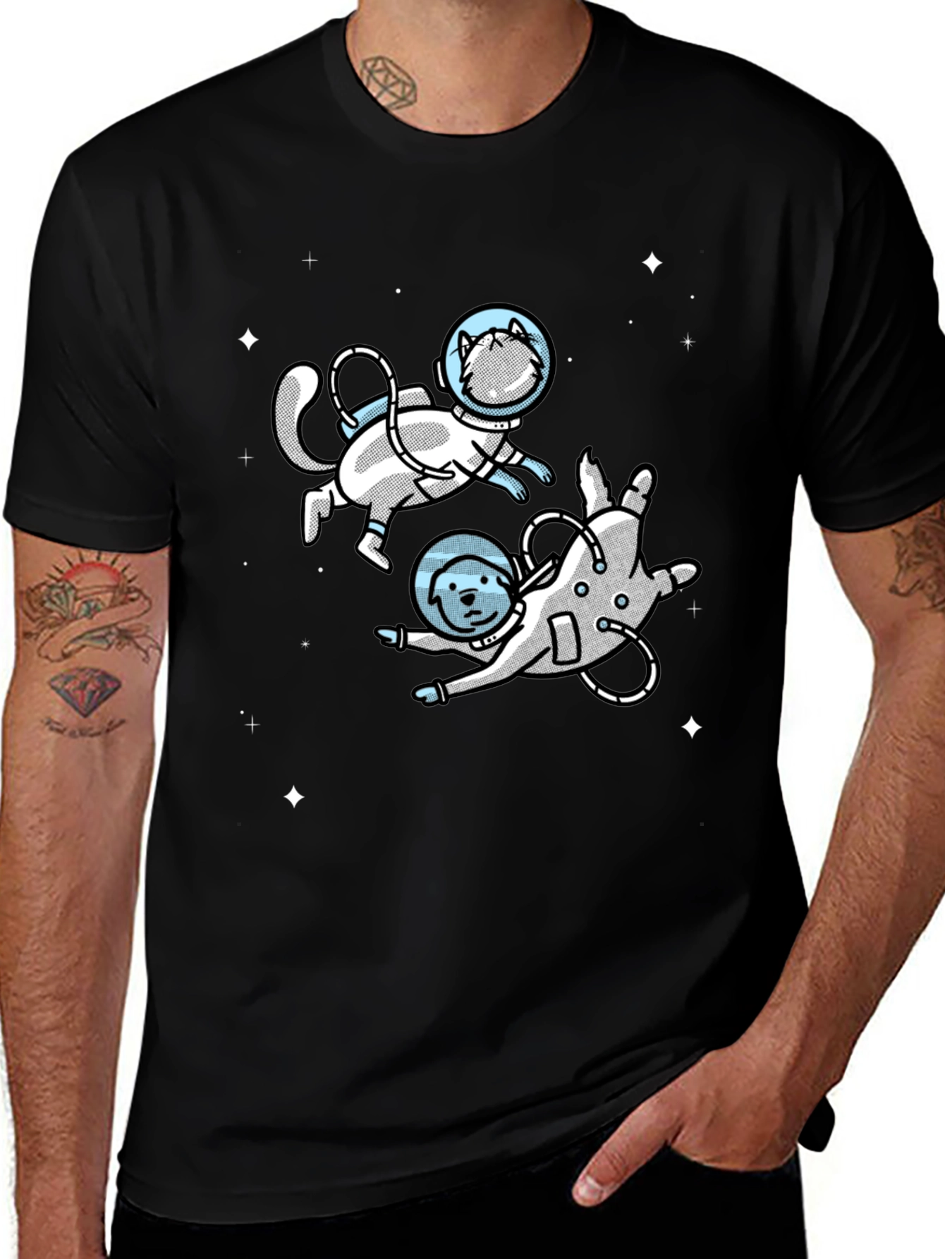 Space Cat & Dog T-Shirt