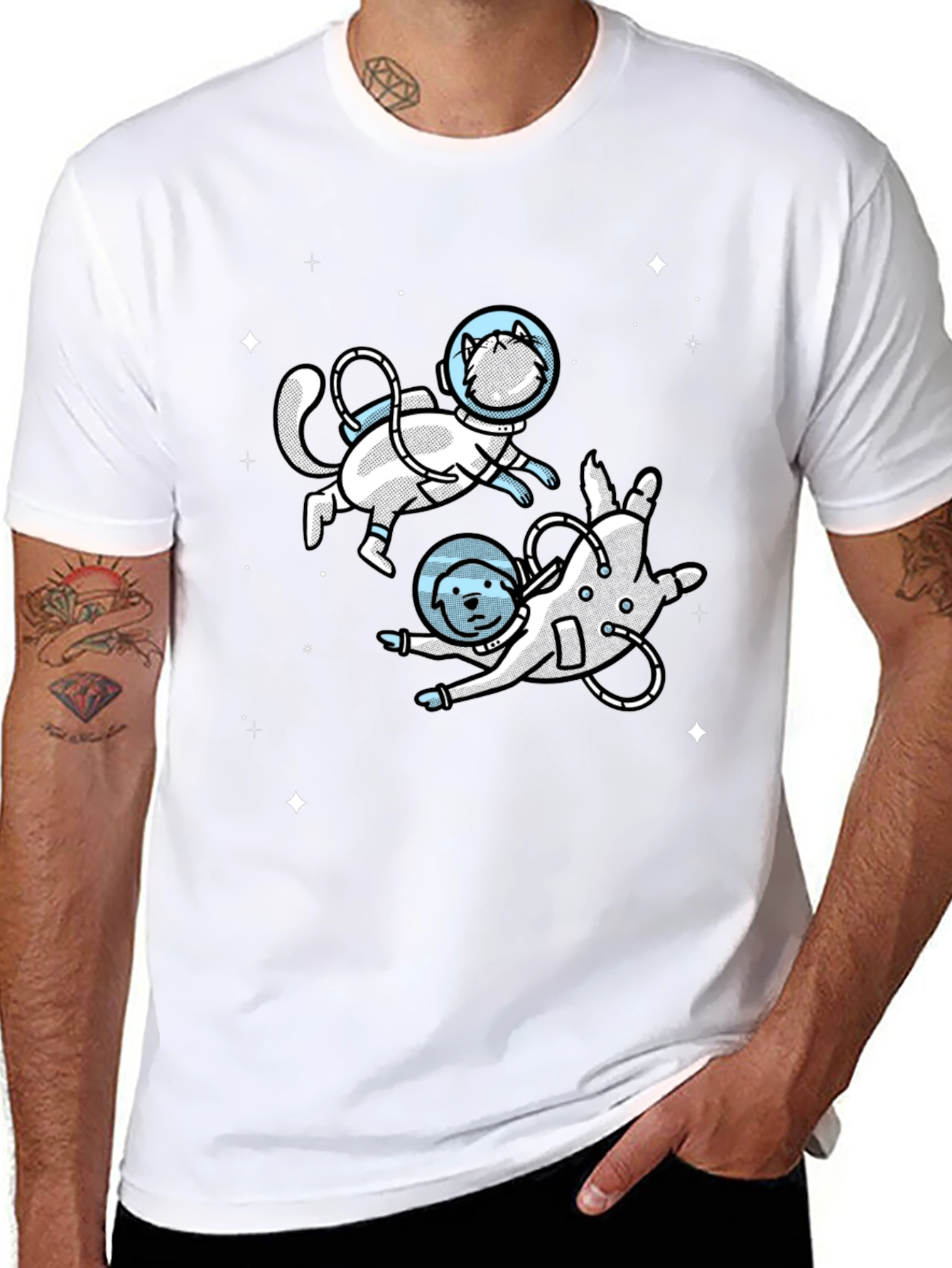 Space Cat & Dog T-Shirt