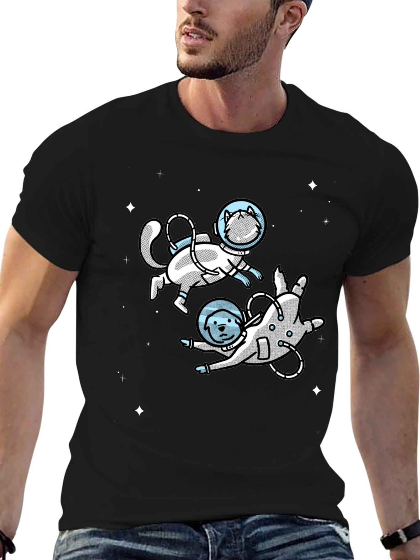 Space Cat & Dog T-Shirt