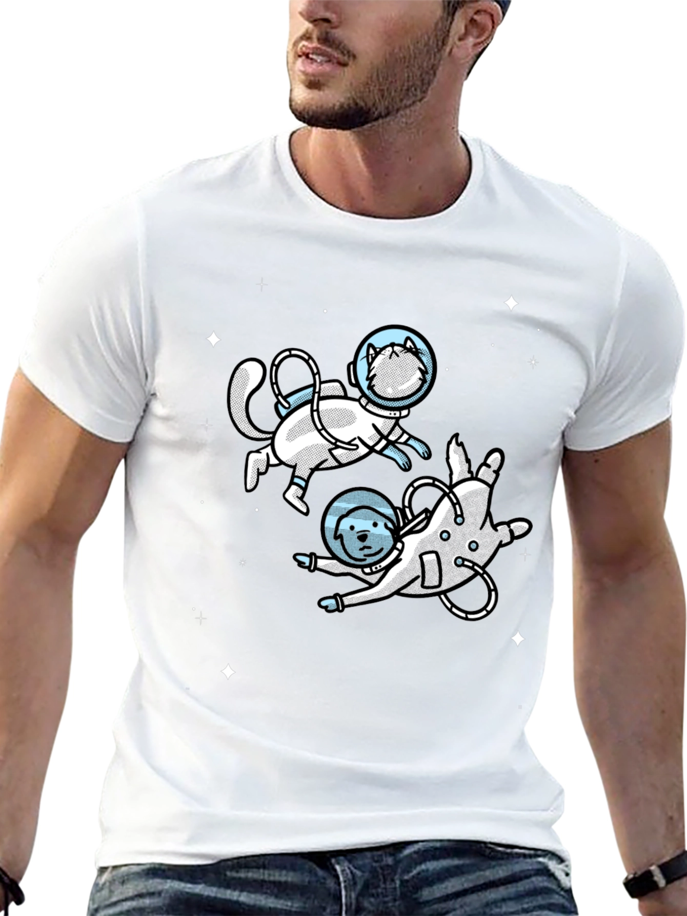 Space Cat & Dog T-Shirt