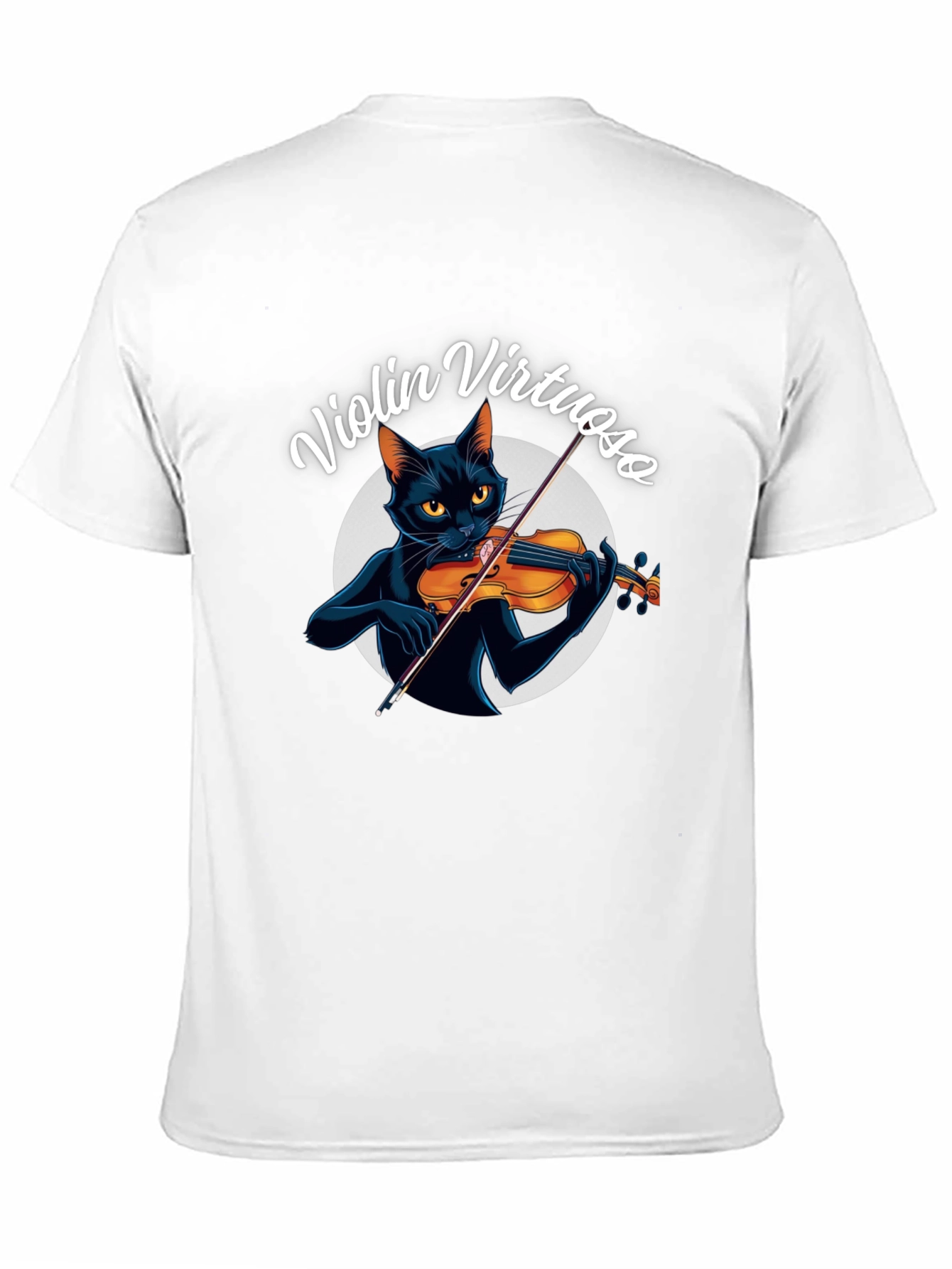 Violin Virtuoso Cat T-Shirt - Black