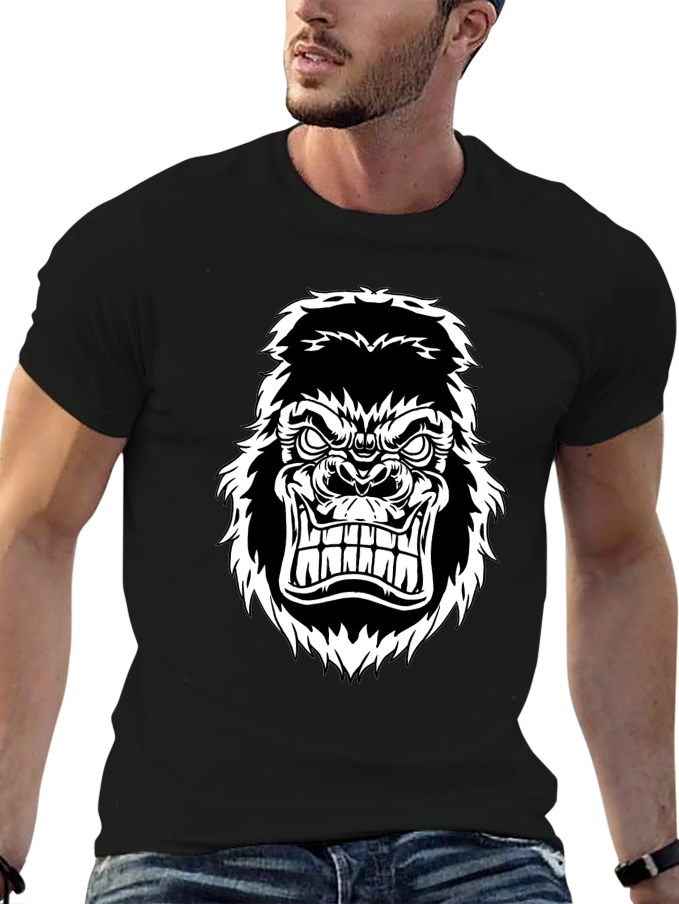 Mens Gorilla Graphic Tee - Black