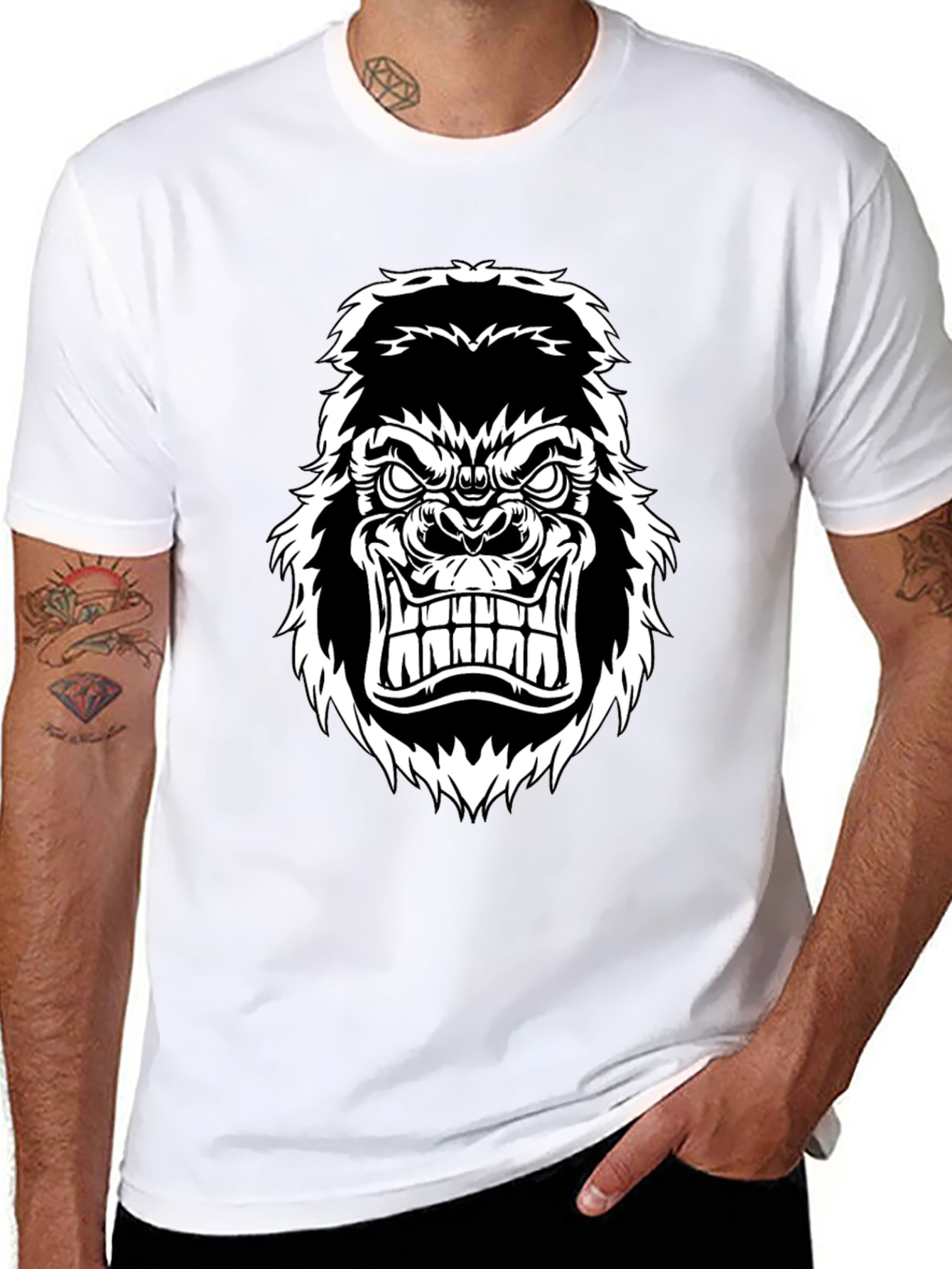 Mens Gorilla Graphic Tee - Black