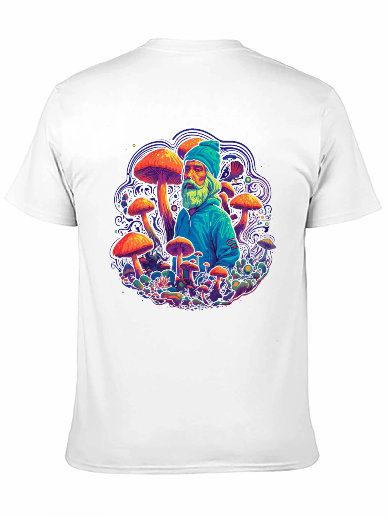 Wizard Mushroom Graphic Tee - Psychedelic Design