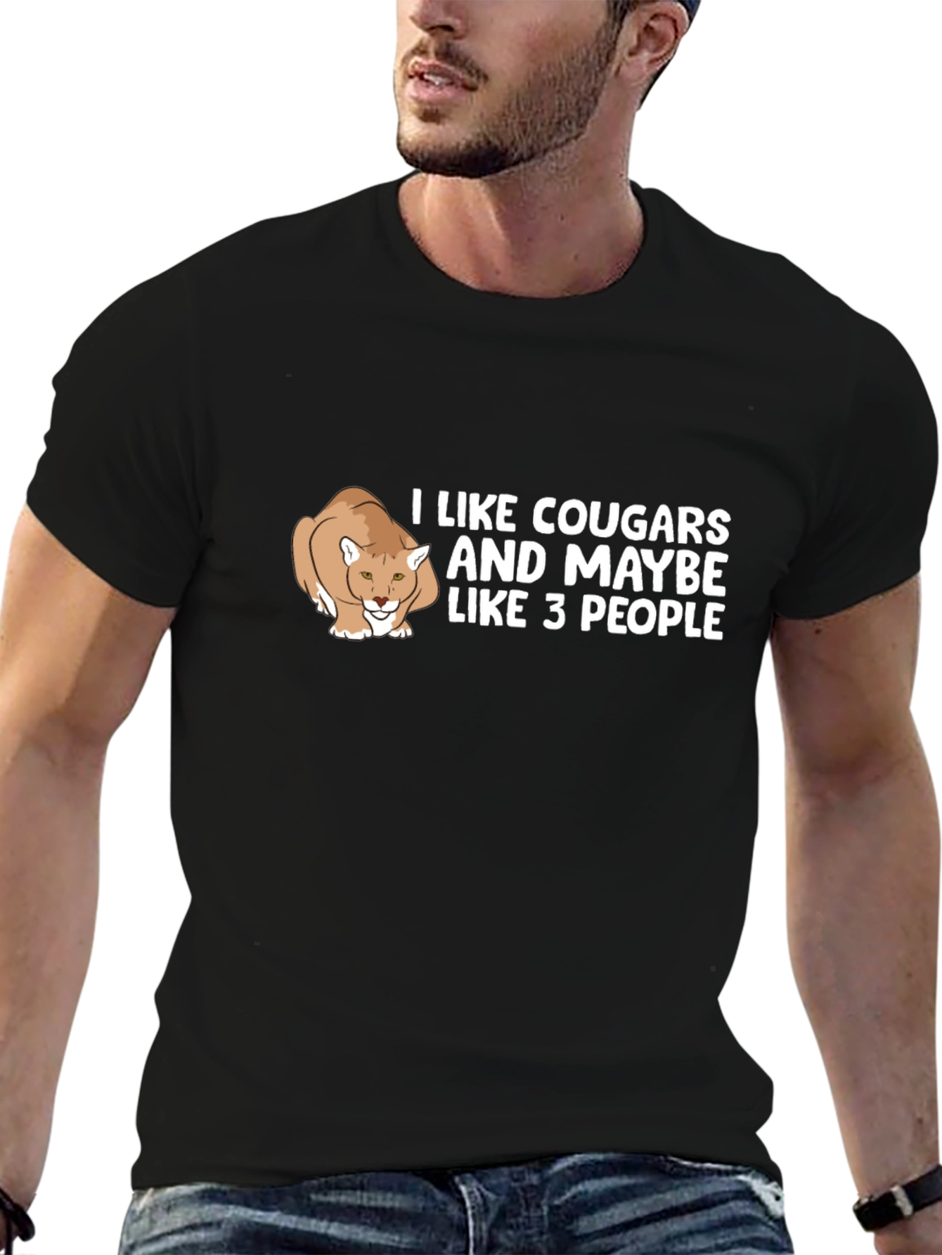 I Like Cougars Funny Graphic T-Shirt