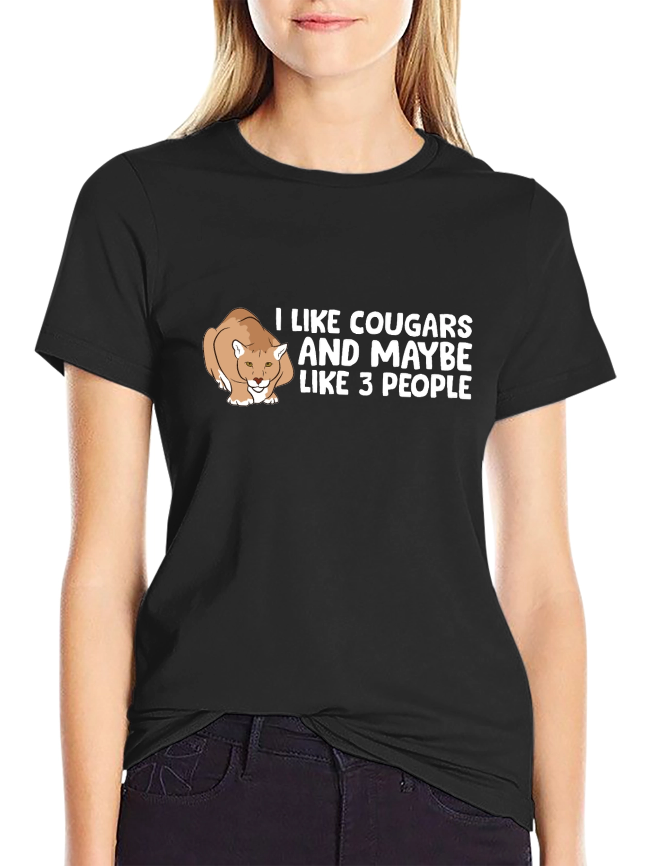 I Like Cougars Funny Graphic T-Shirt