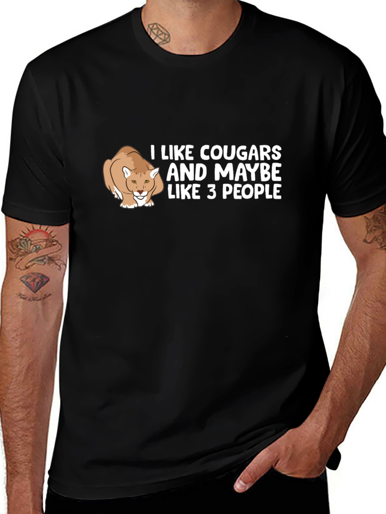 I Like Cougars Funny Graphic T-Shirt