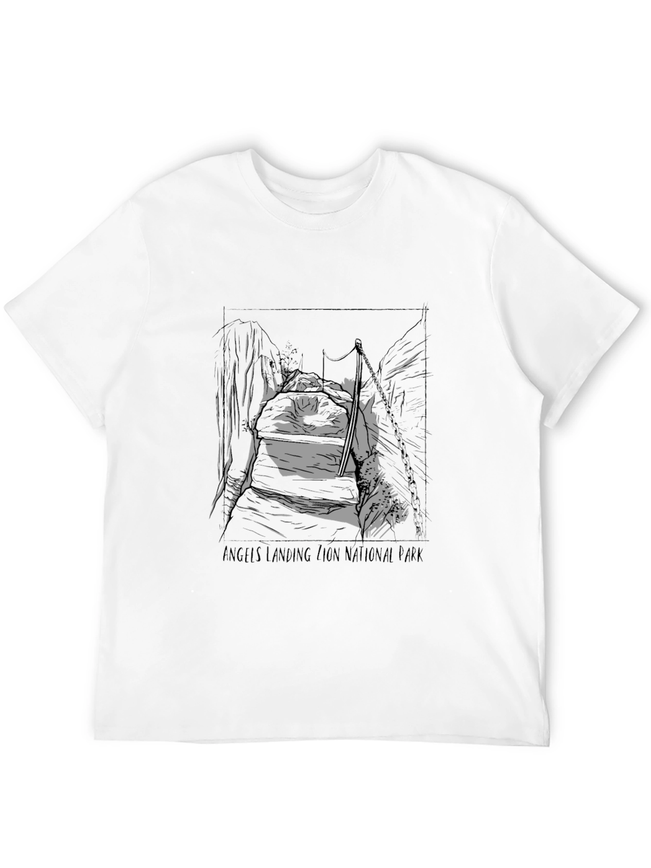 Angels Landing National Park Black Graphic Tee