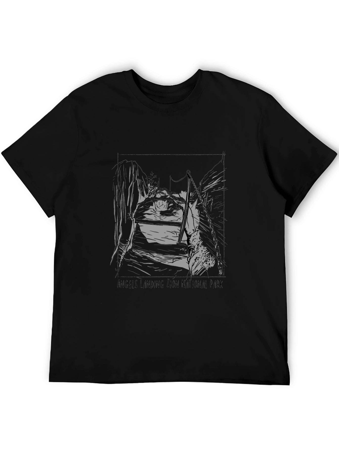 Angels Landing National Park Black Graphic Tee