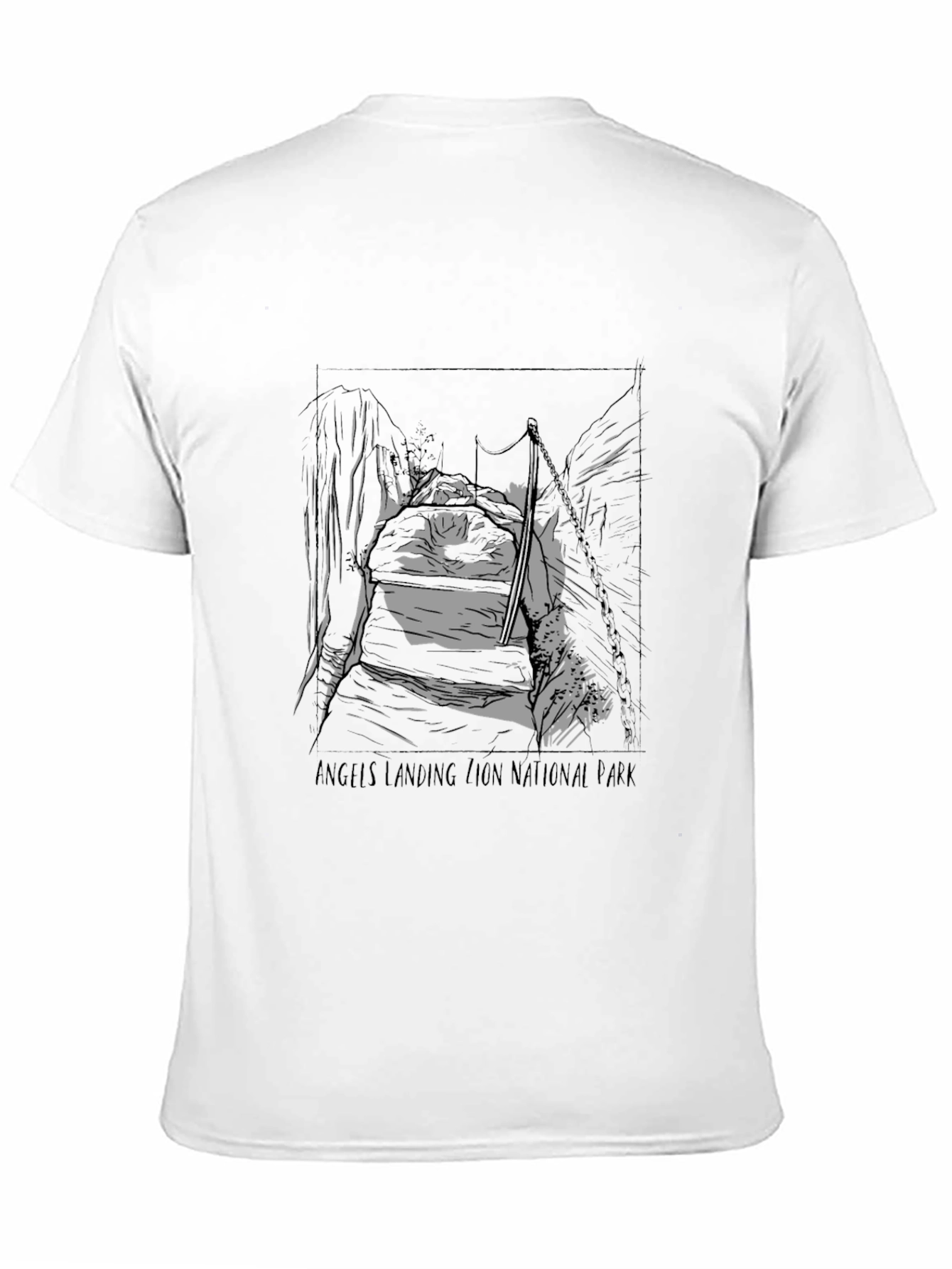 Angels Landing National Park Black Graphic Tee