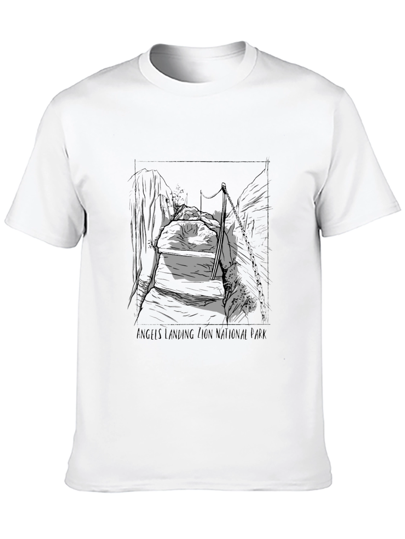 Angels Landing National Park Black Graphic Tee