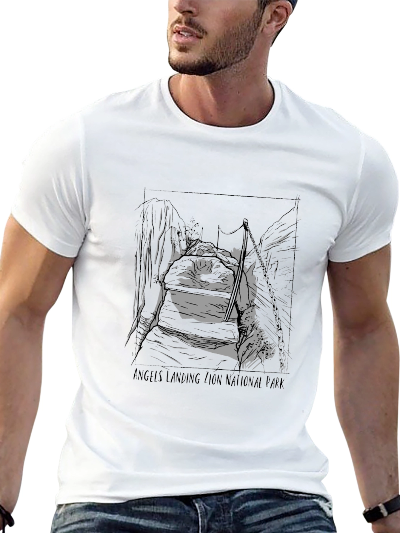 Angels Landing National Park Black Graphic Tee