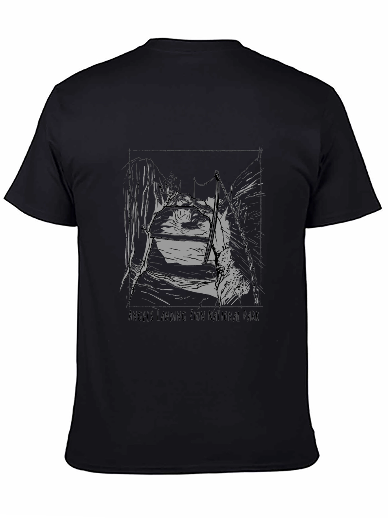Angels Landing National Park Black Graphic Tee