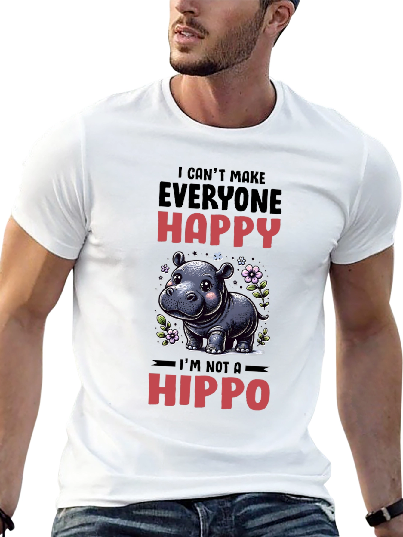 Funny Hippo T-Shirt - I Cant Make Everyone Happy