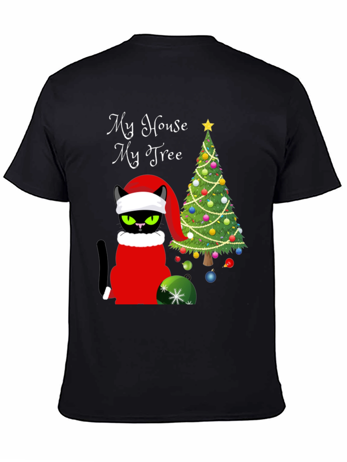 Grumpy Cat Christmas T-Shirt: My House My Tree