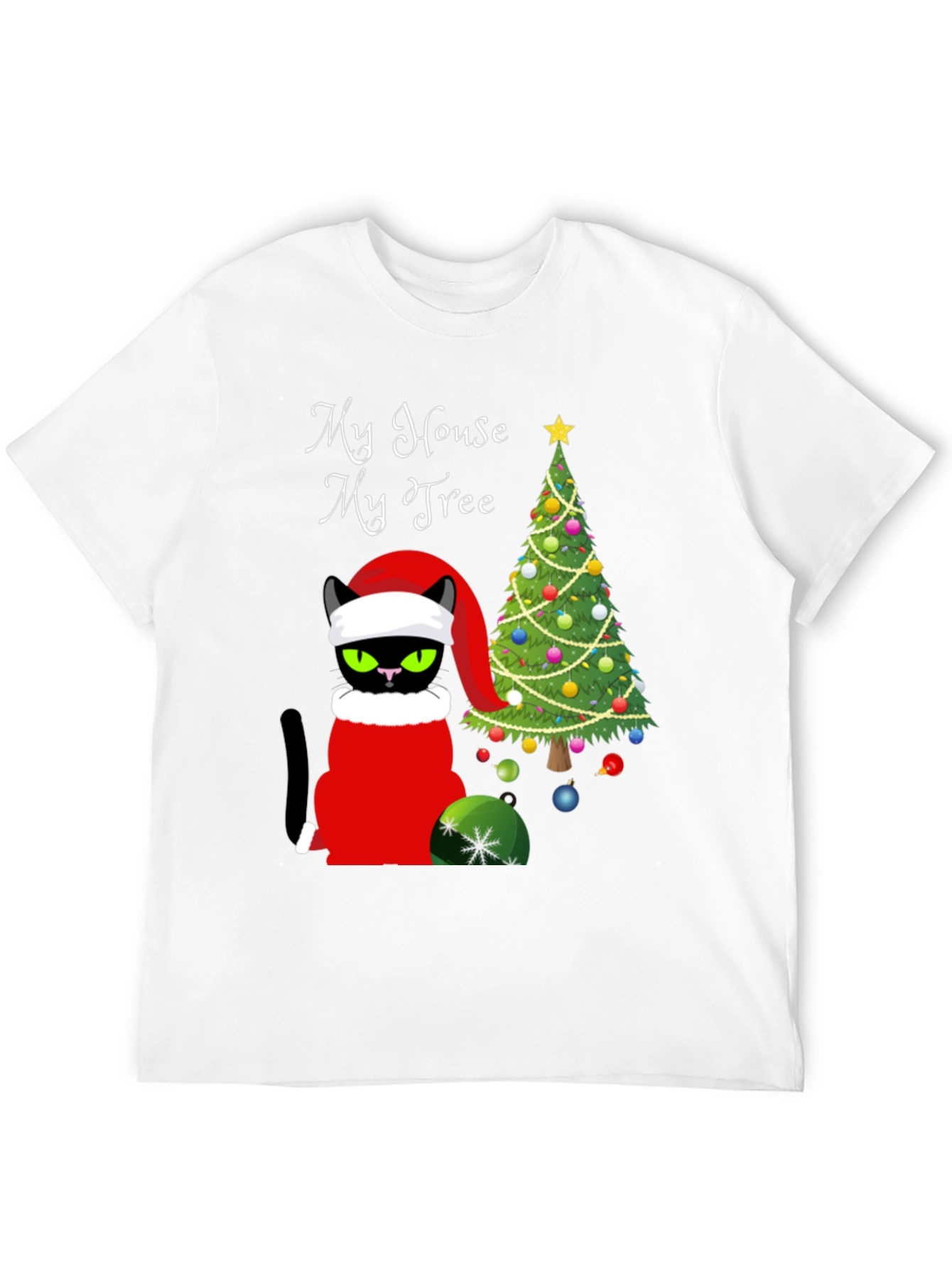 Grumpy Cat Christmas T-Shirt: My House My Tree