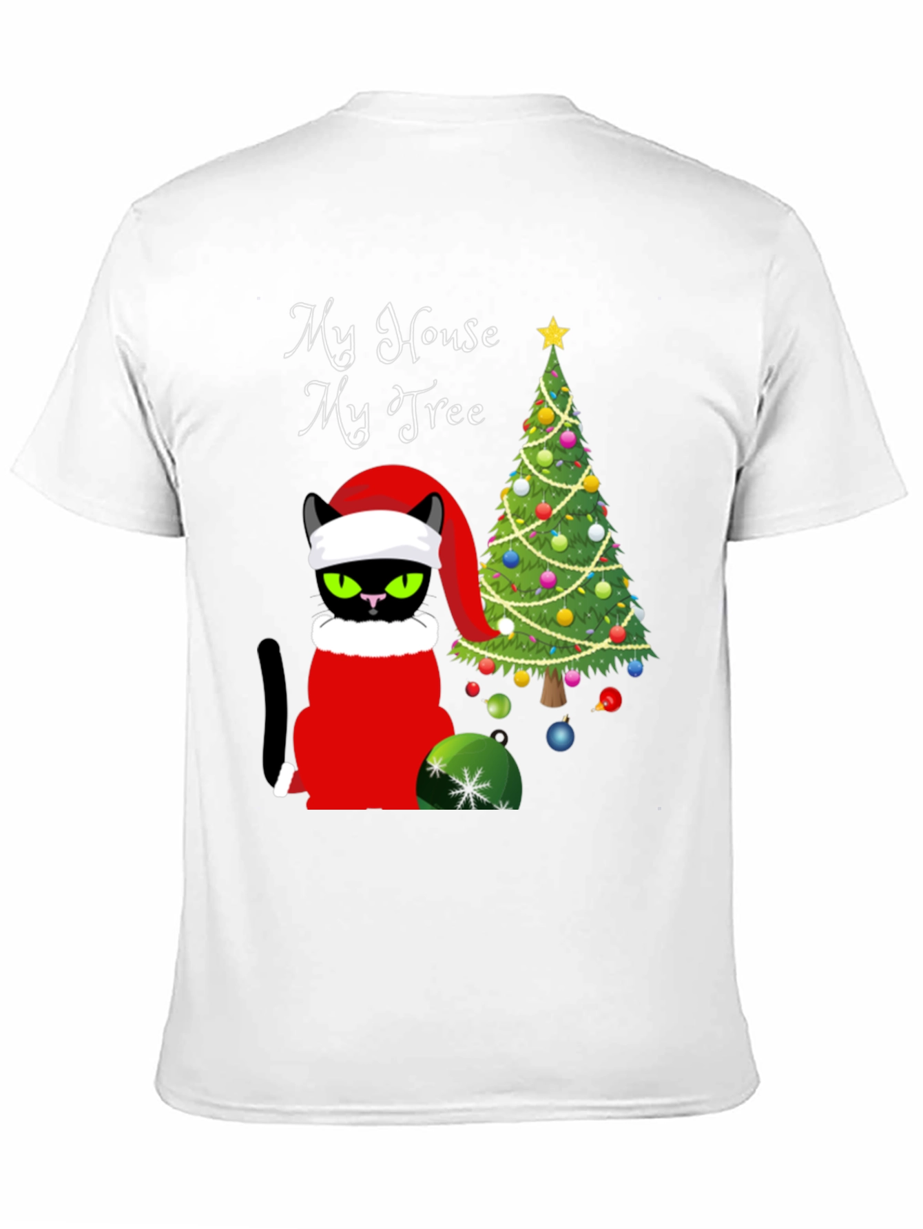 Grumpy Cat Christmas T-Shirt: My House My Tree