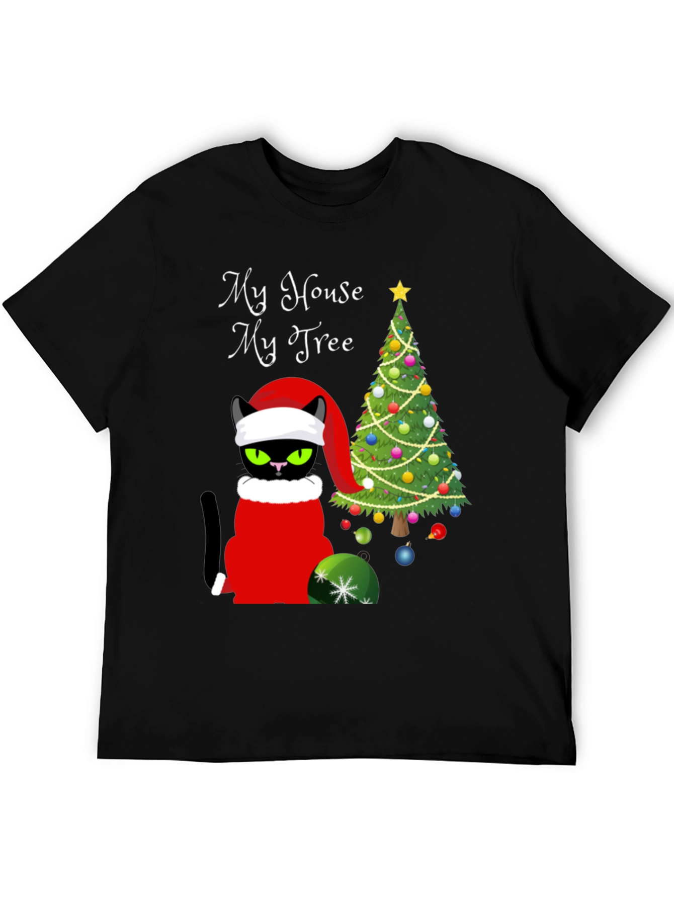 Grumpy Cat Christmas T-Shirt: My House My Tree