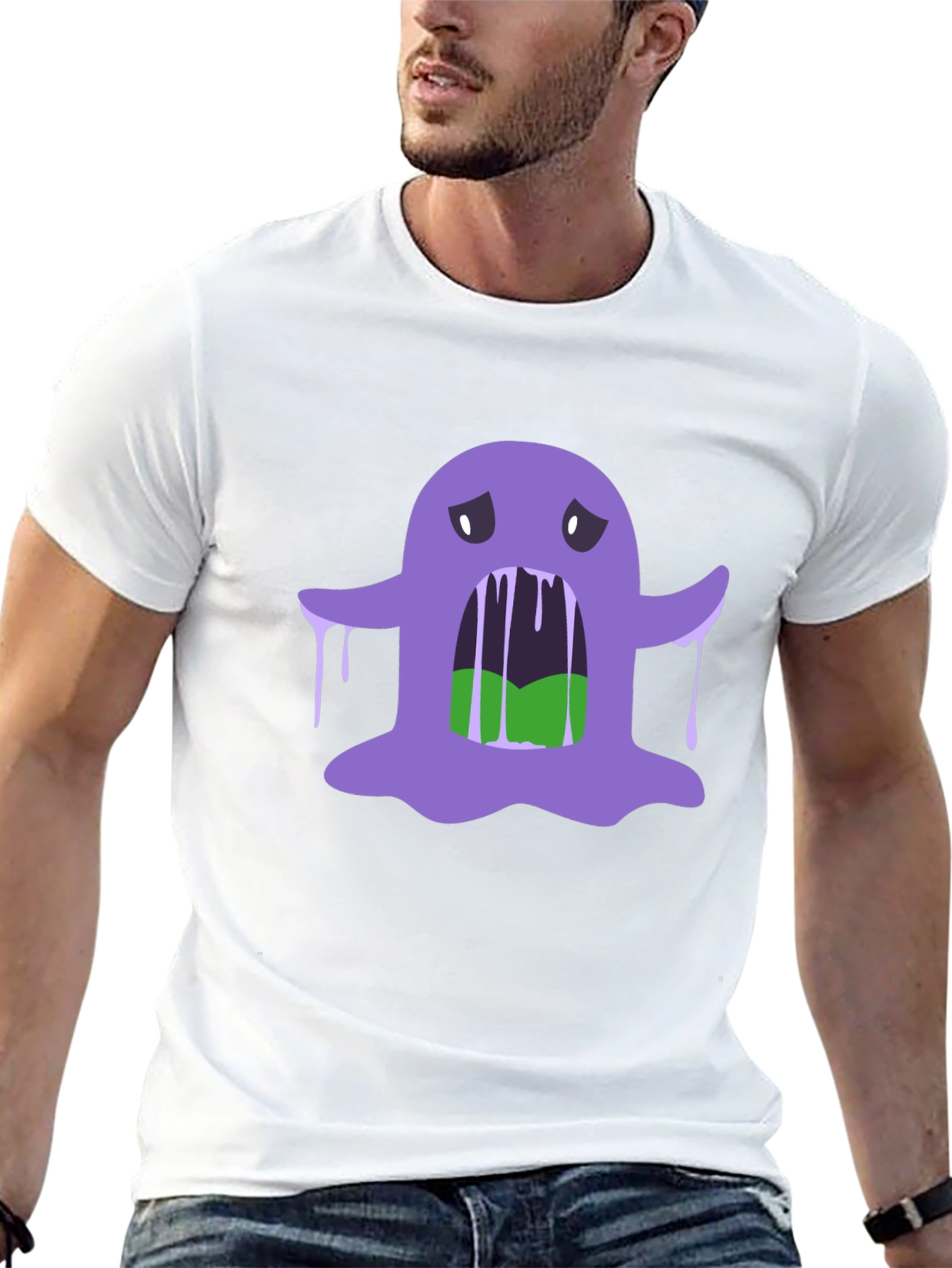 Spooky Purple Slime Monster Graphic Tee