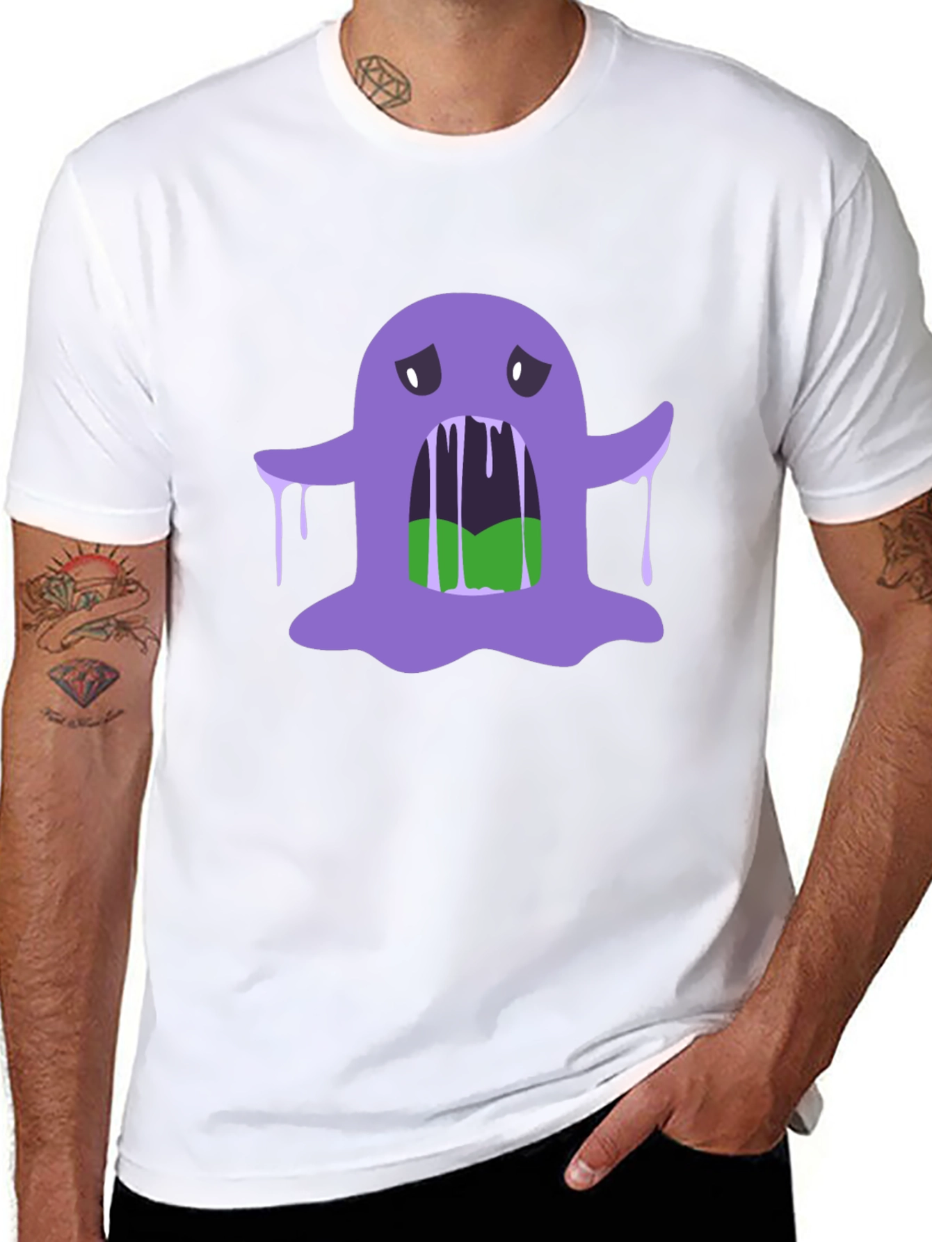 Spooky Purple Slime Monster Graphic Tee