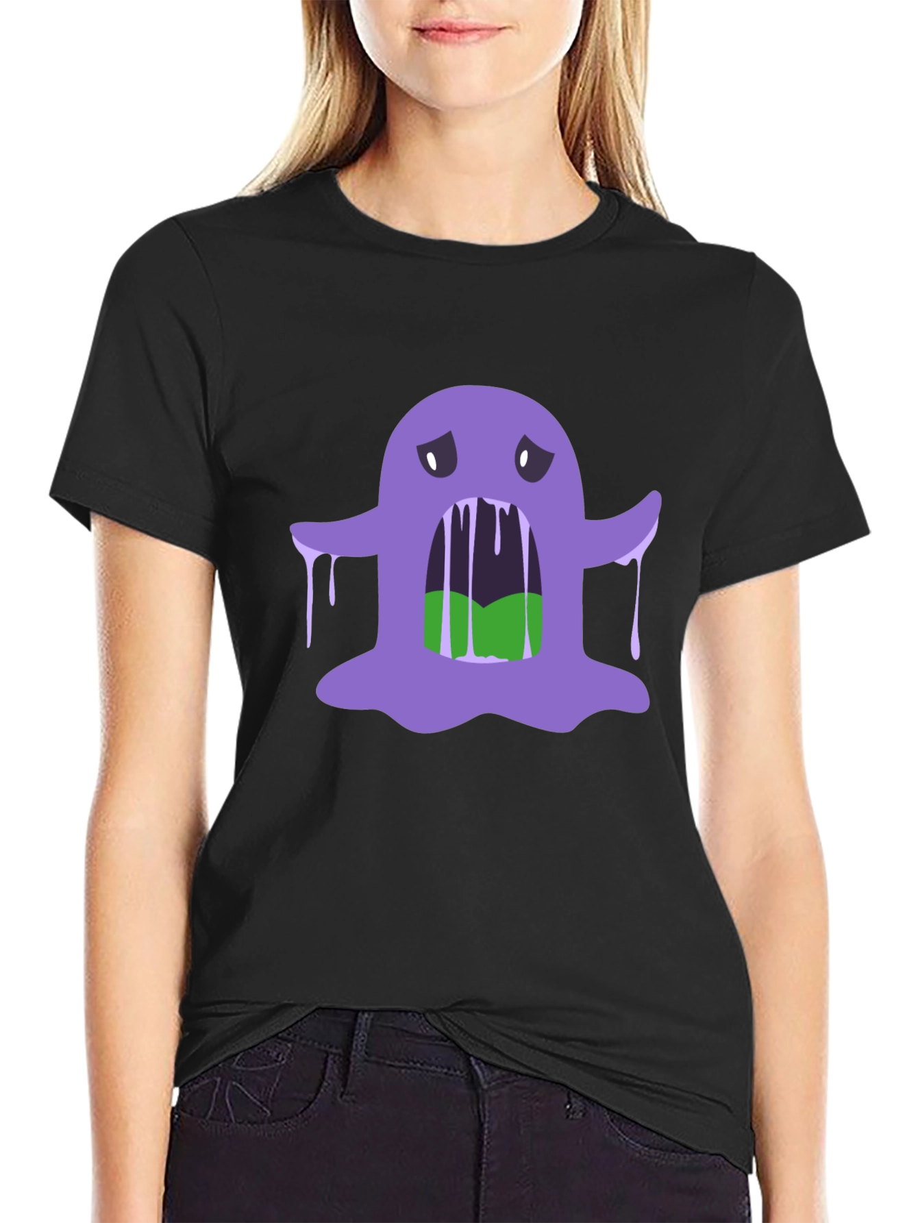 Spooky Purple Slime Monster Graphic Tee