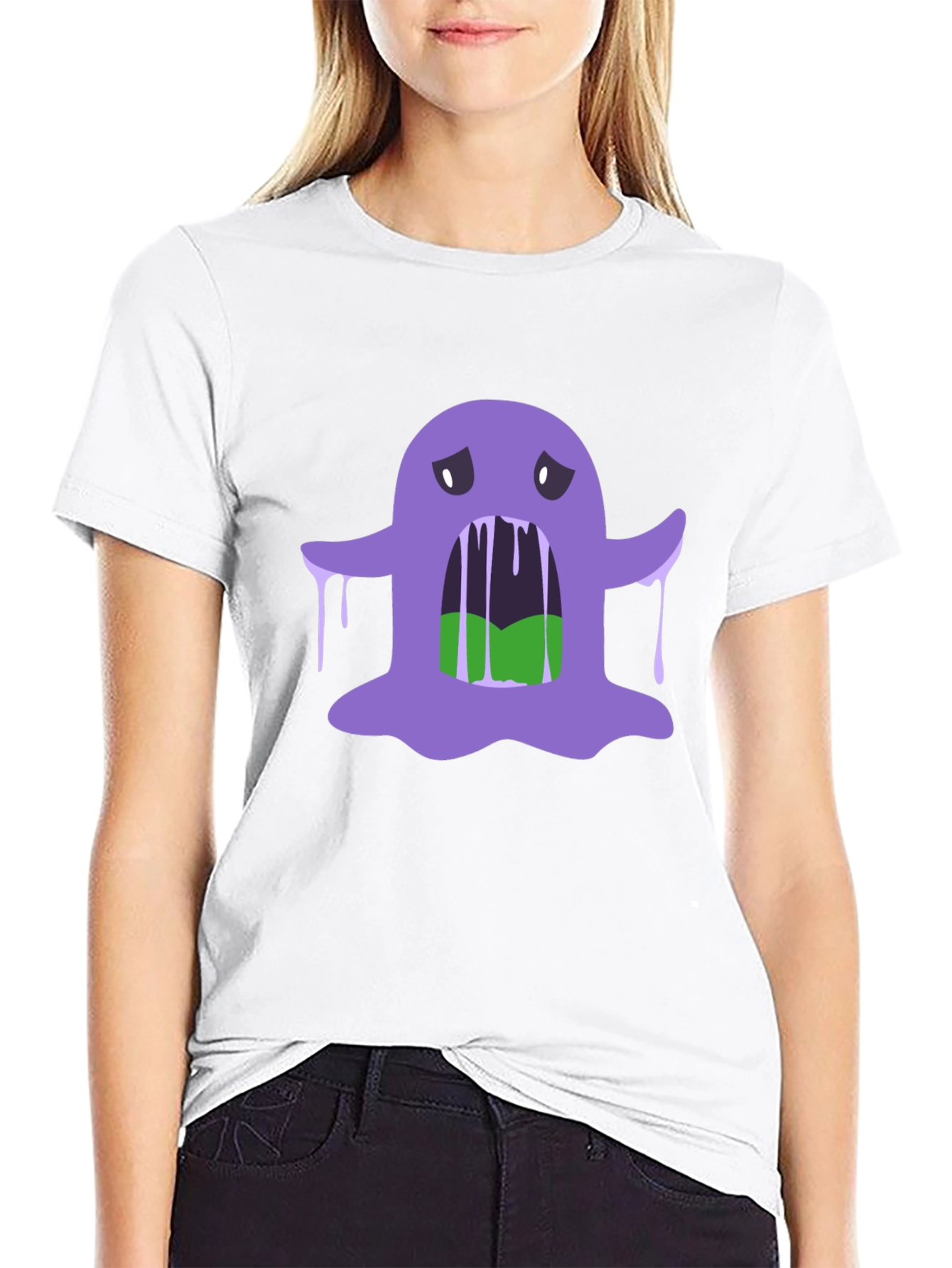 Spooky Purple Slime Monster Graphic Tee