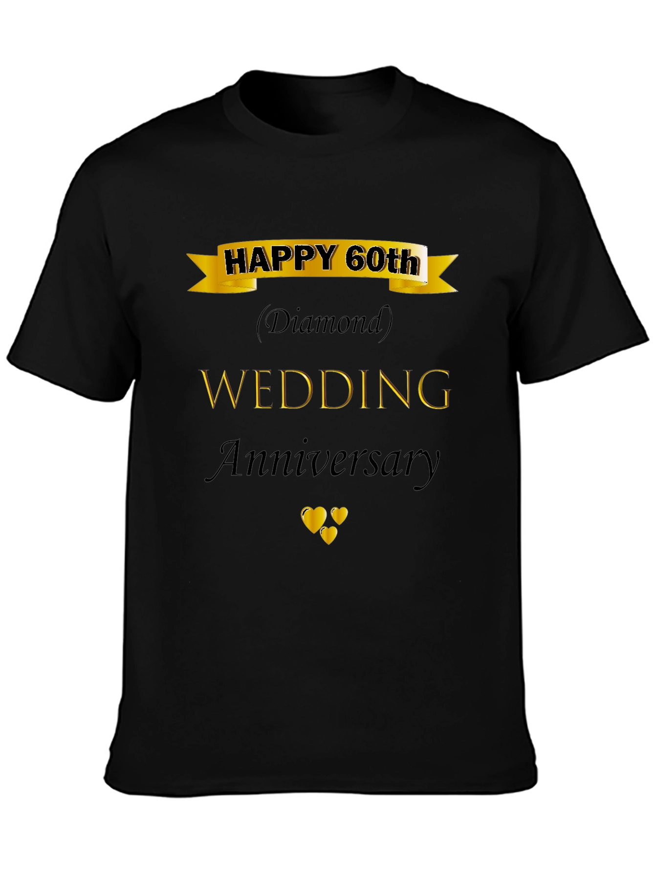 60th Wedding Anniversary Diamond Black T-Shirt