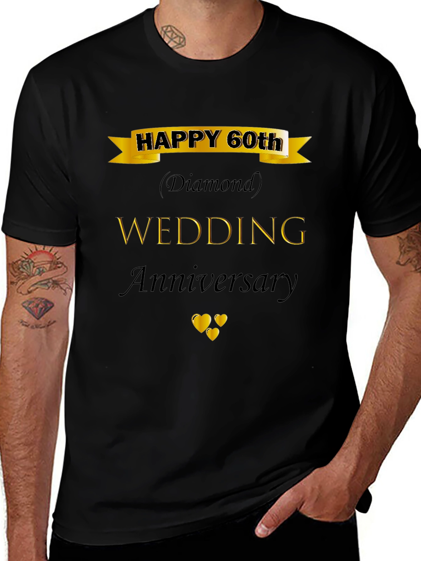 60th Wedding Anniversary Diamond Black T-Shirt