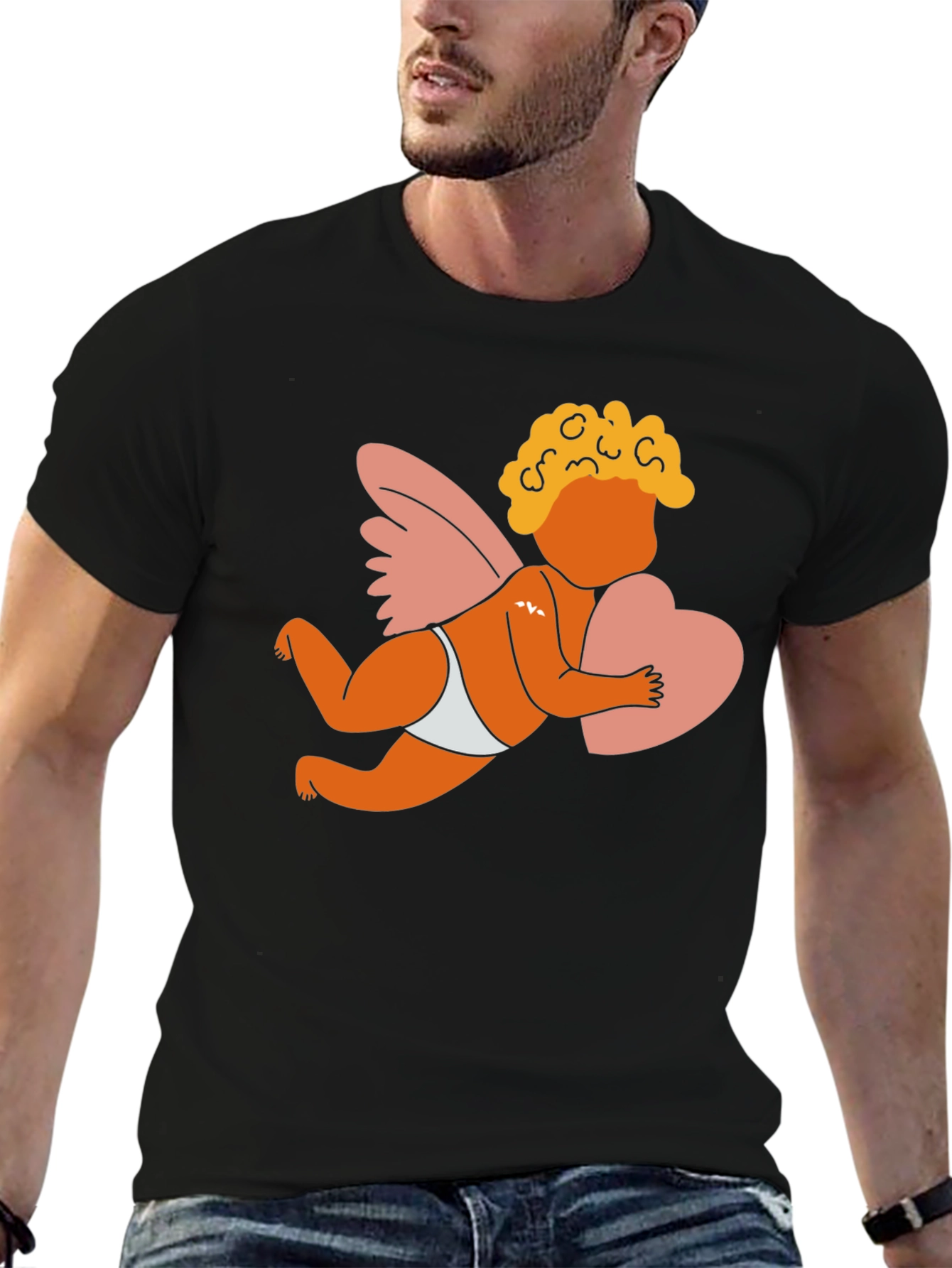 Cupid Graphic T-Shirt - Love and Hearts