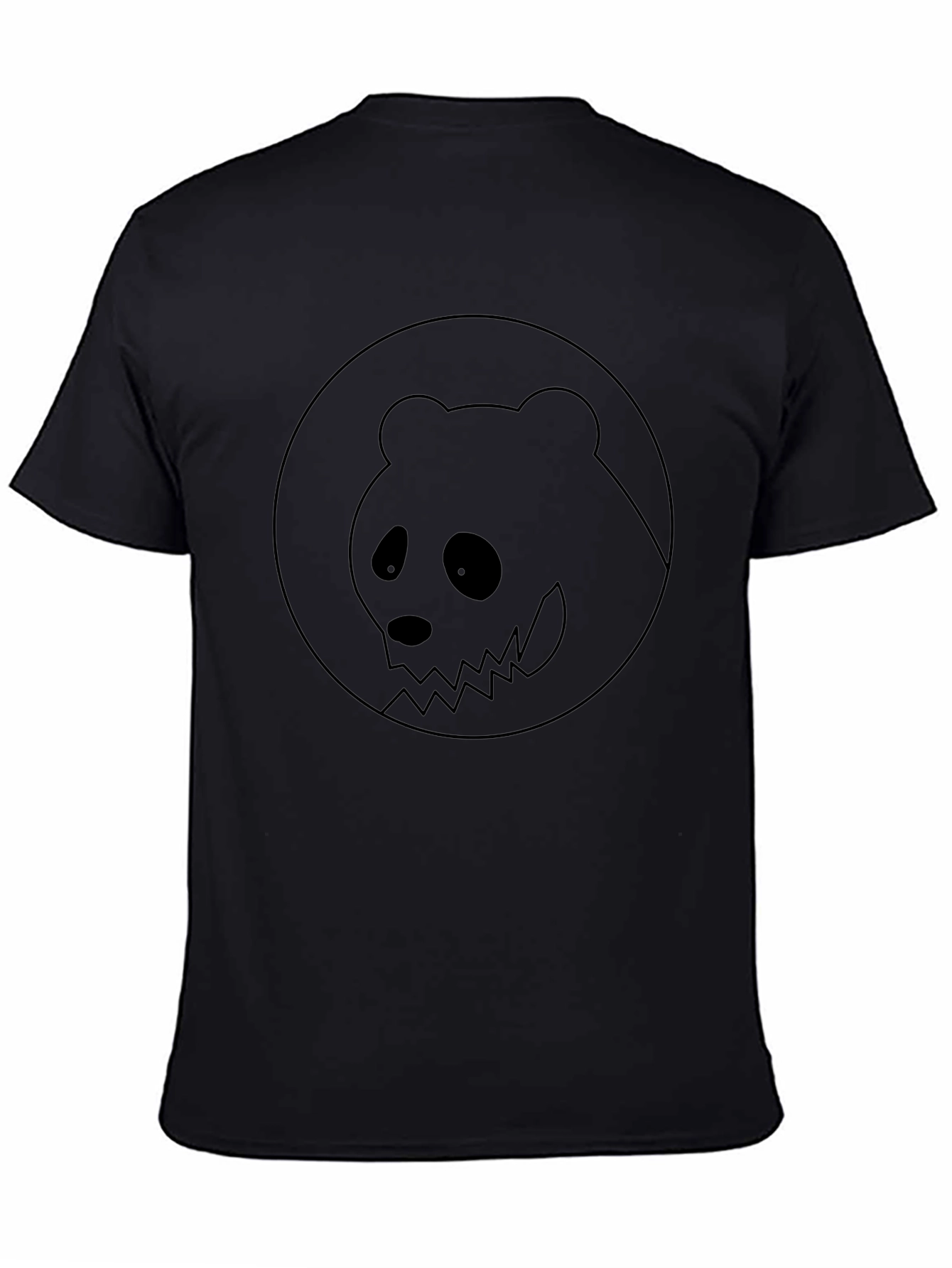 Black Panda Graphic Tee - Mens Crew Neck
