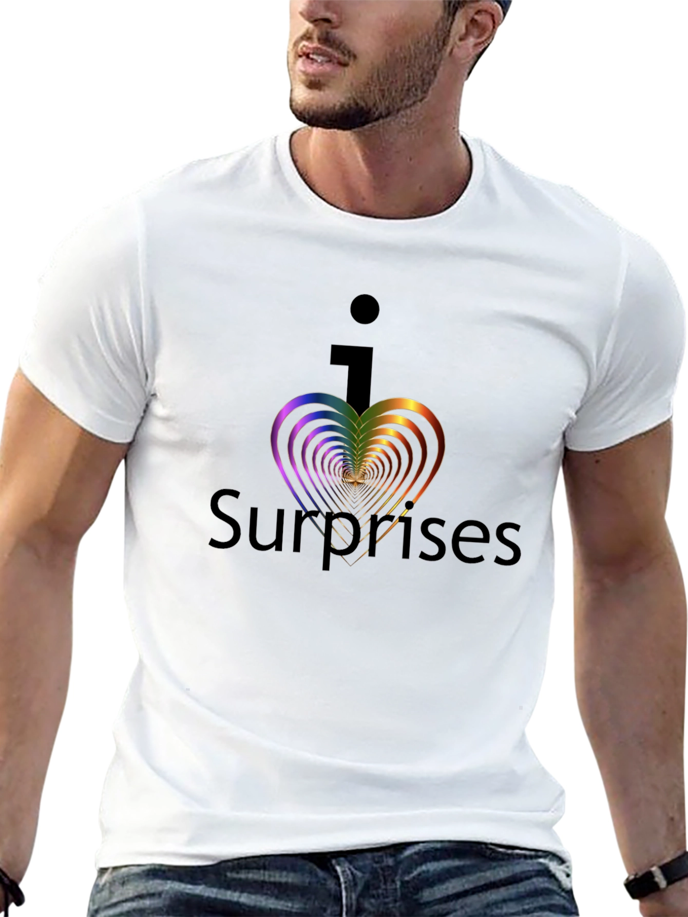 I Heart Surprises Graphic Tee - Black Unisex T-Shirt