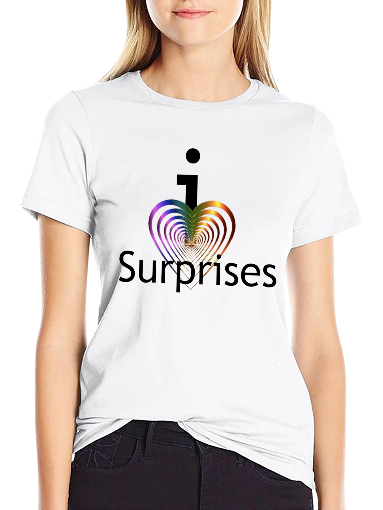 I Heart Surprises Graphic Tee - Black Unisex T-Shirt
