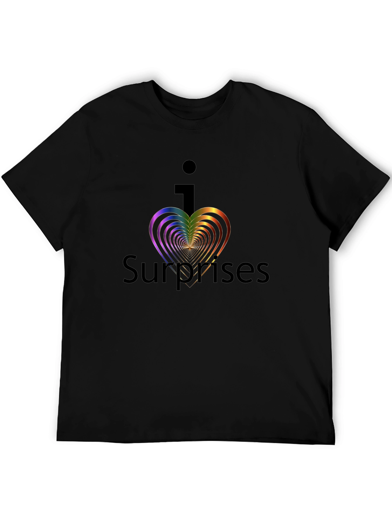 I Heart Surprises Graphic Tee - Black Unisex T-Shirt