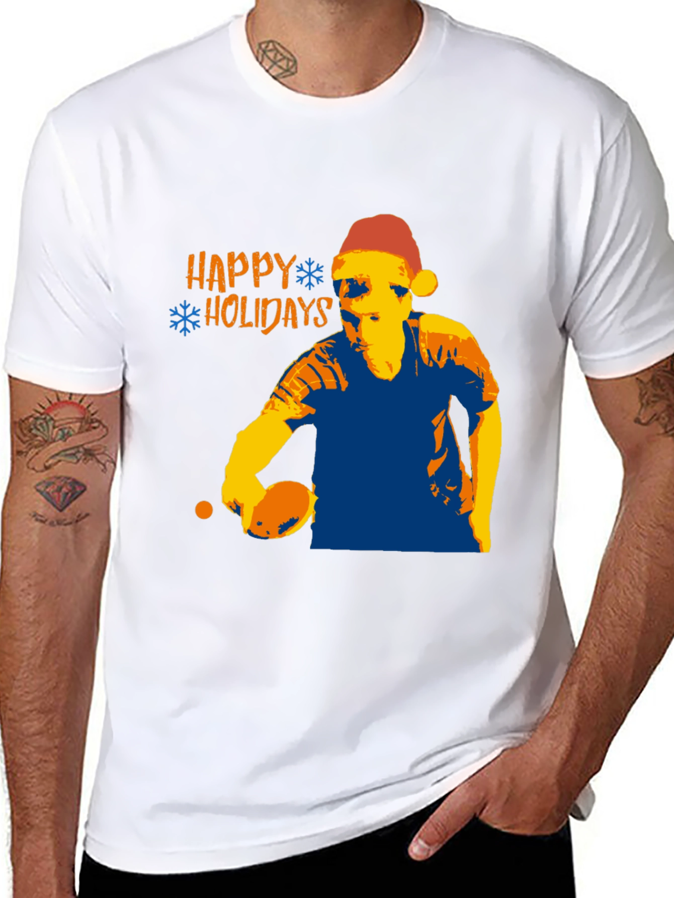 Happy Holidays Table Tennis Player Christmas T-Shirt