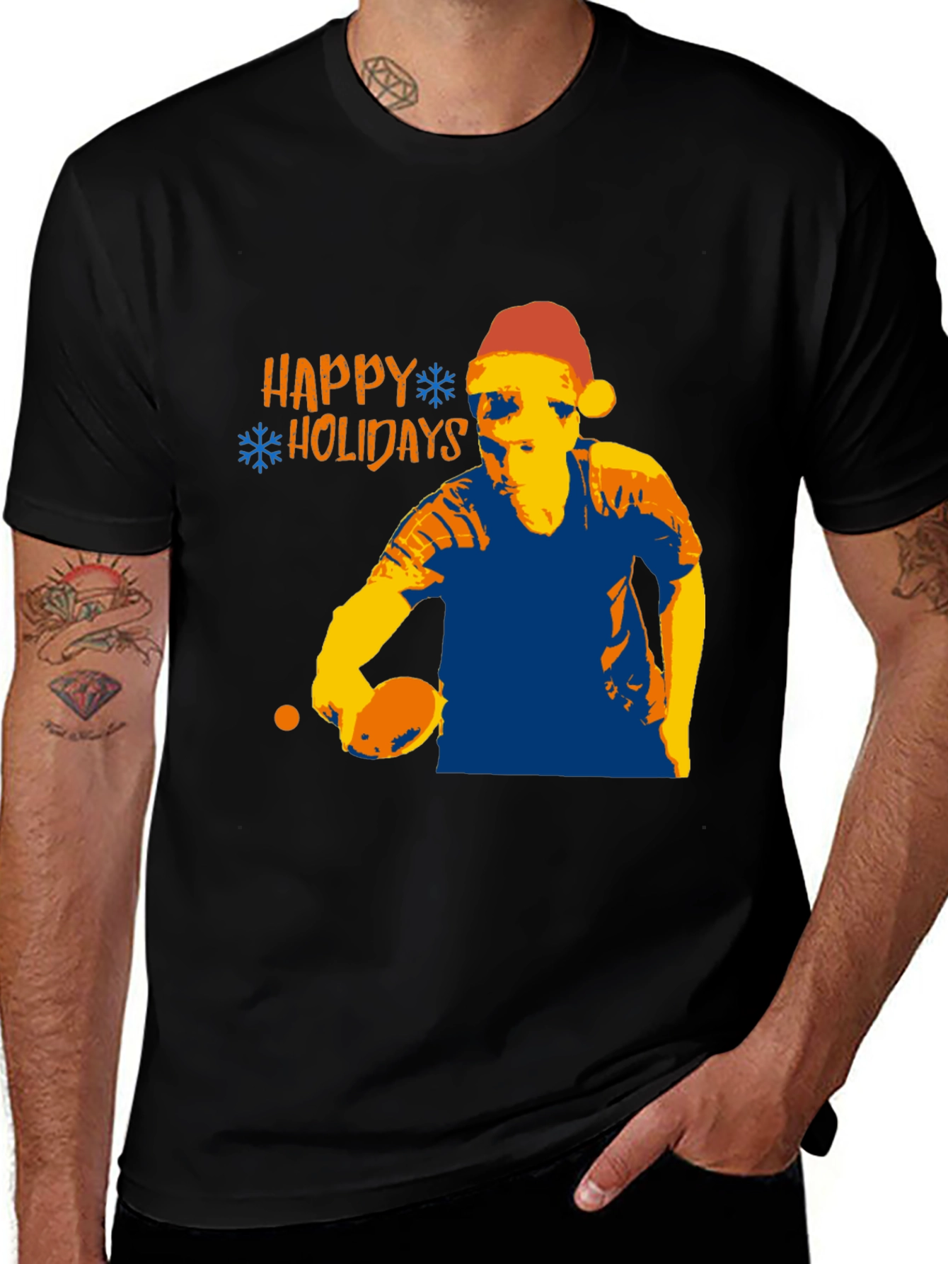 Happy Holidays Table Tennis Player Christmas T-Shirt