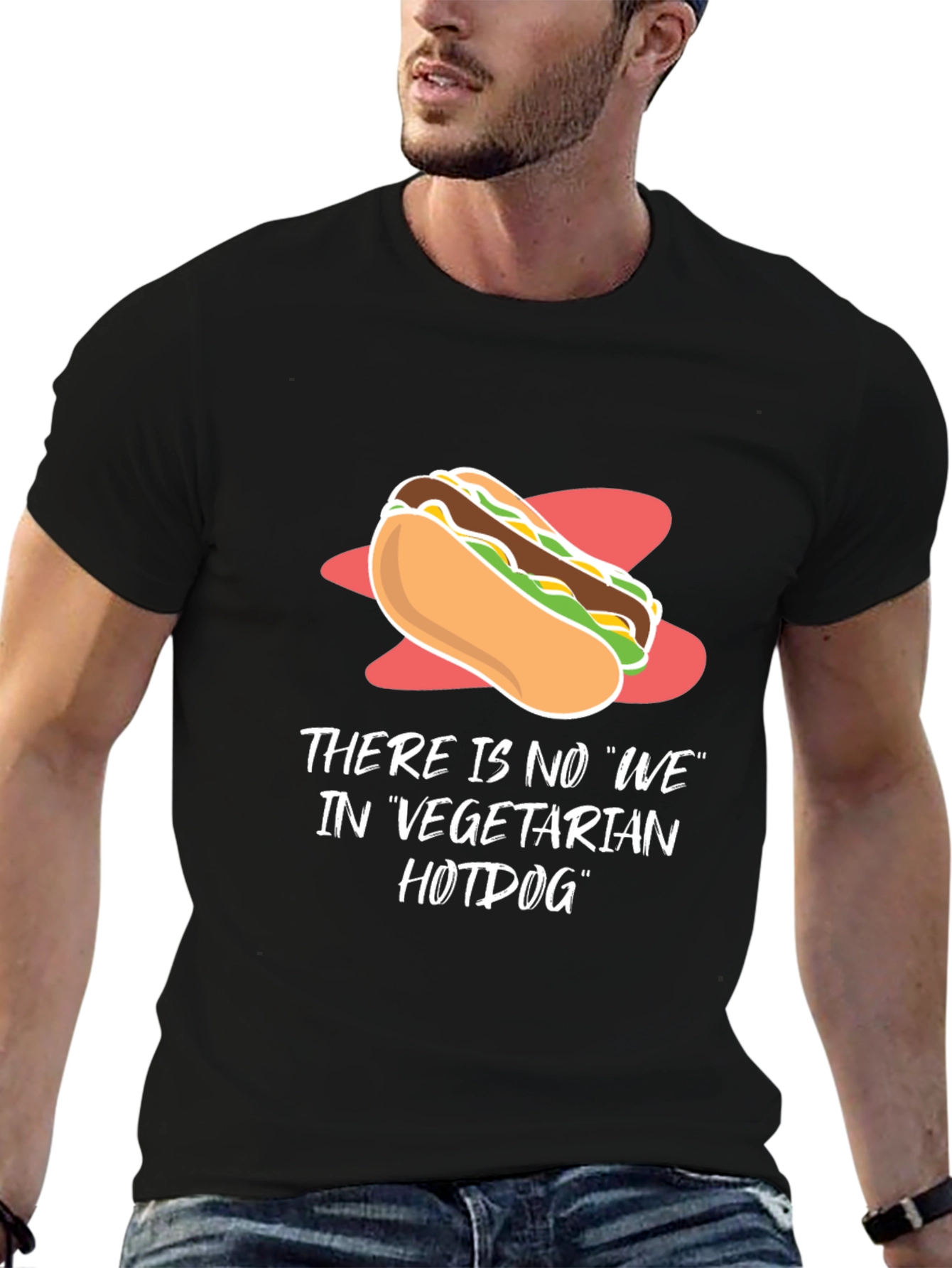 Vegetarian Hotdog T-Shirt - Funny Vegan Tee