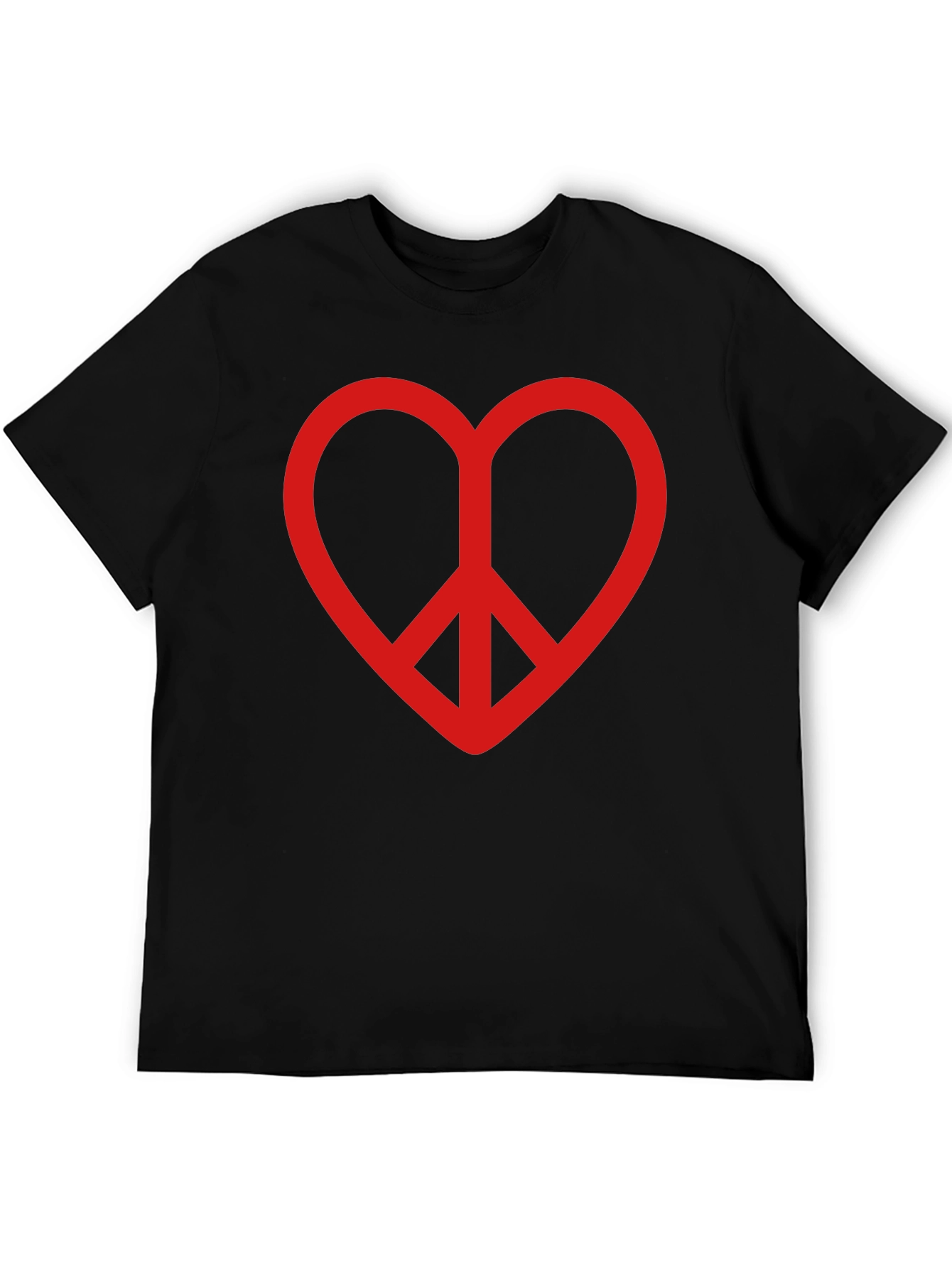 Heart Peace Sign Graphic Tee - Black