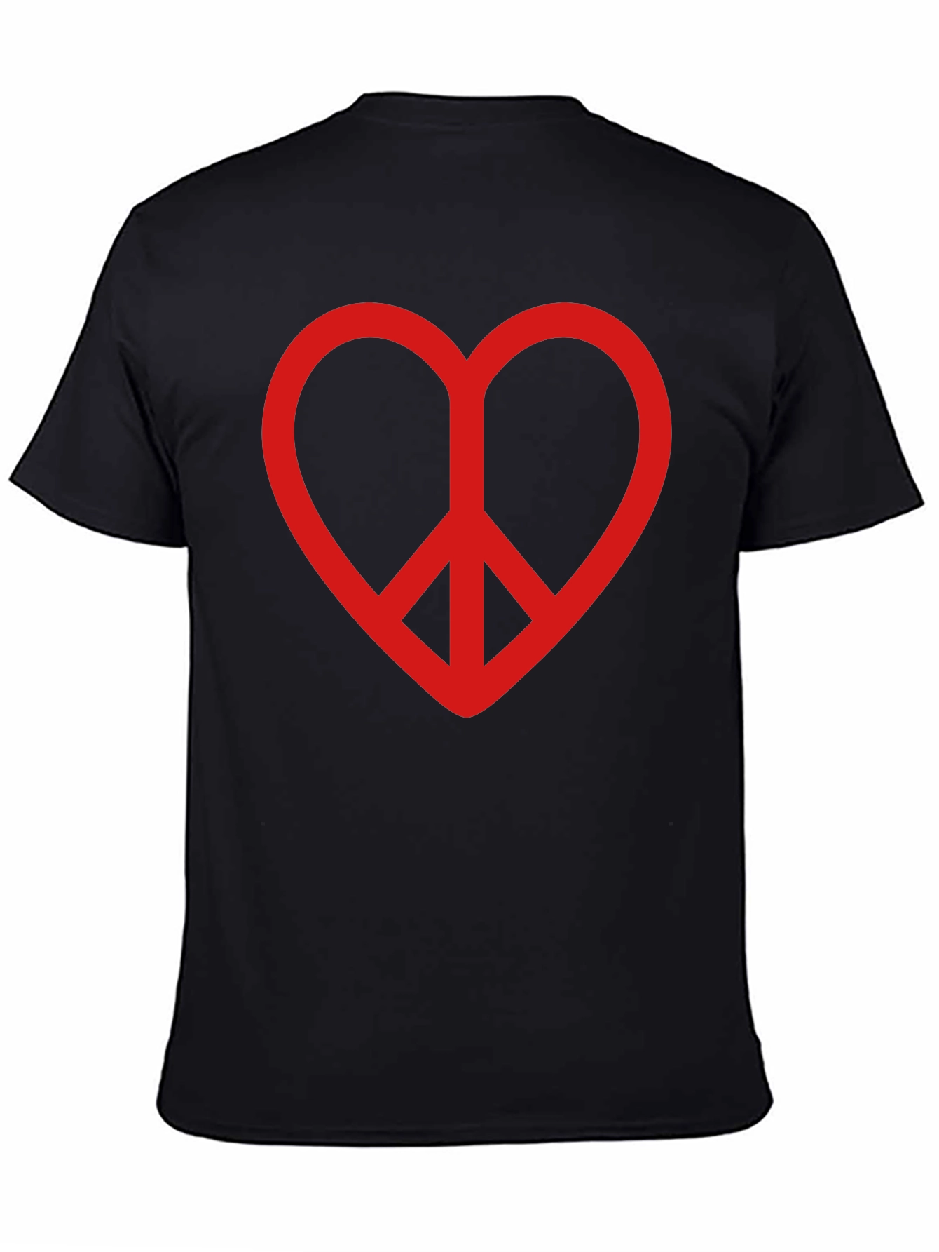 Heart Peace Sign Graphic Tee - Black