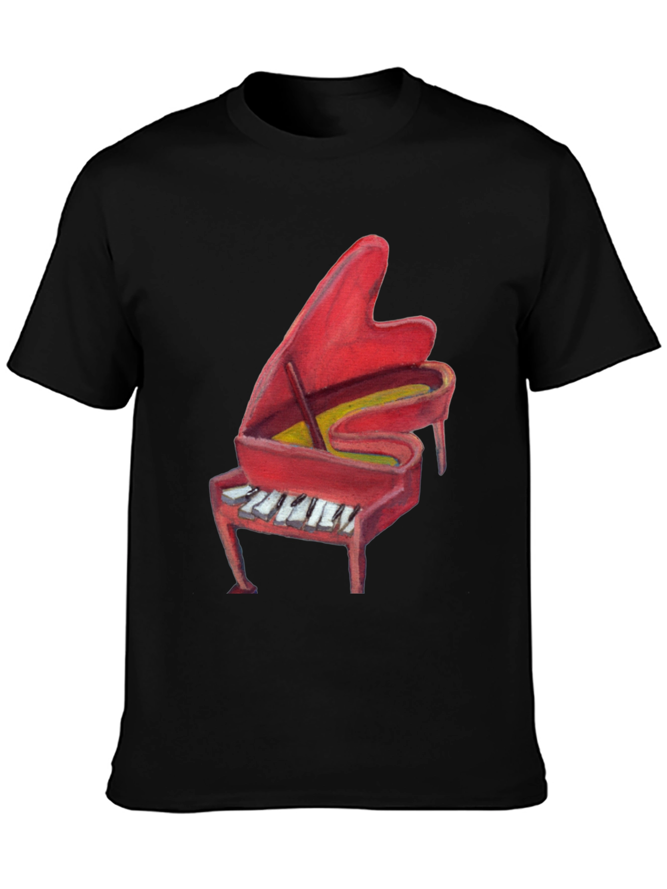 Red Piano Graphic Tee - Music Lovers T-Shirt