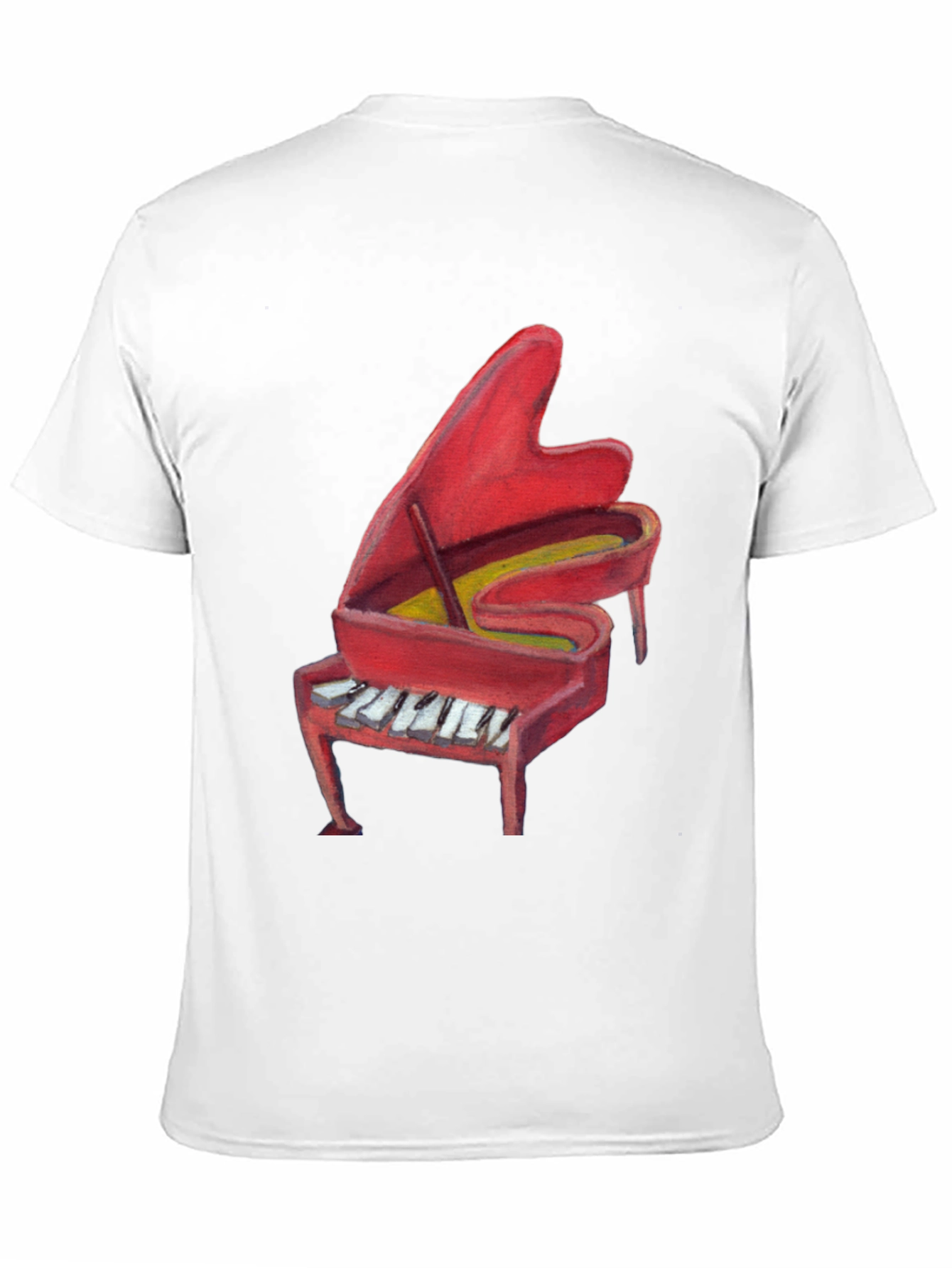 Red Piano Graphic Tee - Music Lovers T-Shirt