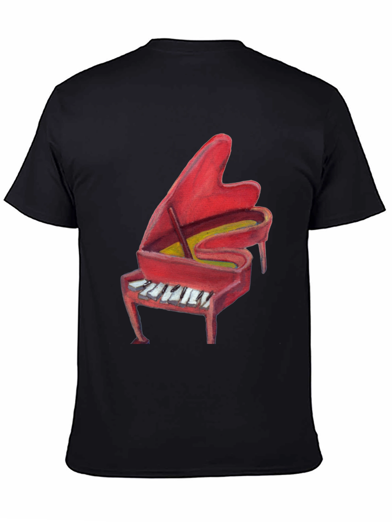 Red Piano Graphic Tee - Music Lovers T-Shirt