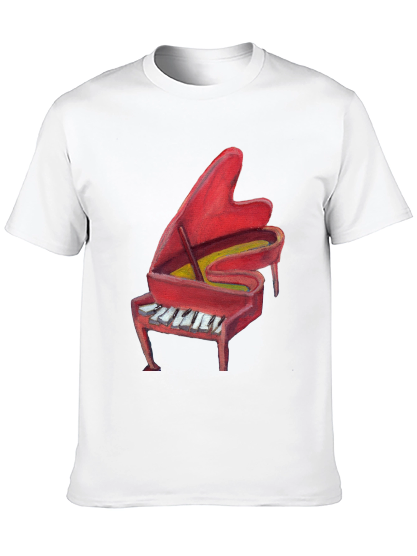 Red Piano Graphic Tee - Music Lovers T-Shirt