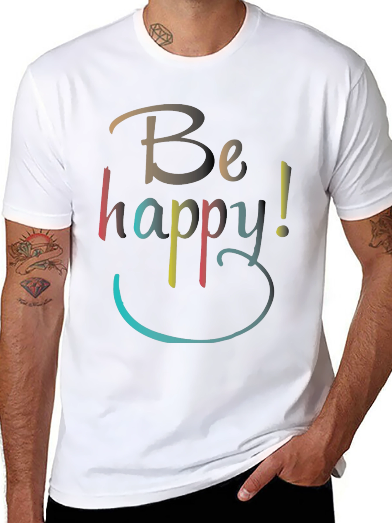 Be Happy Graphic T-Shirt - Casual Comfort