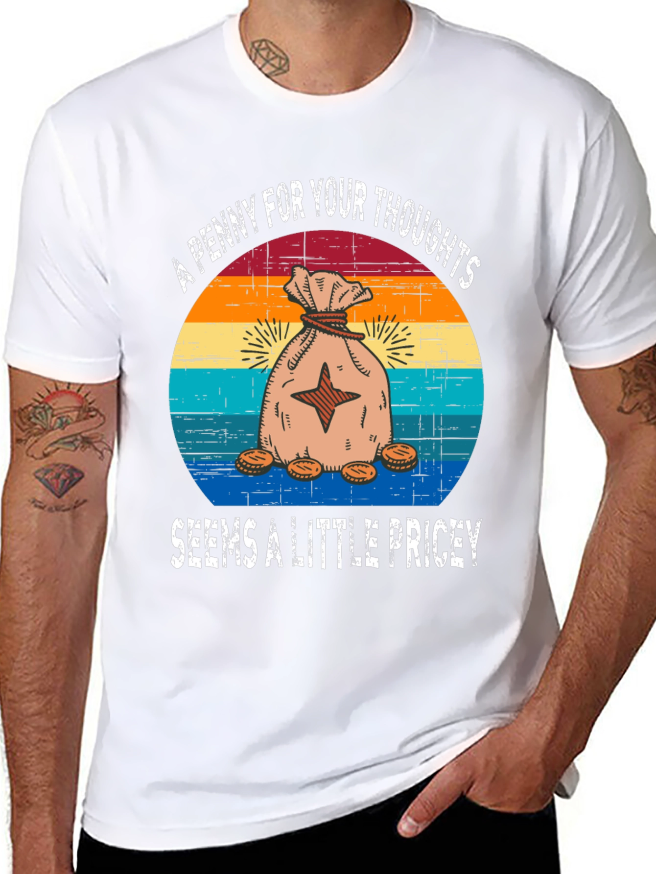 Funny Penny For Your Thoughts Graphic T-Shirt