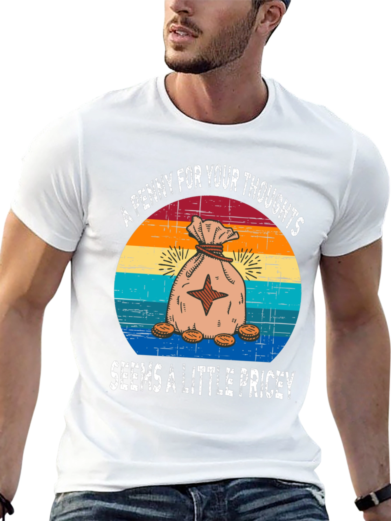 Funny Penny For Your Thoughts Graphic T-Shirt