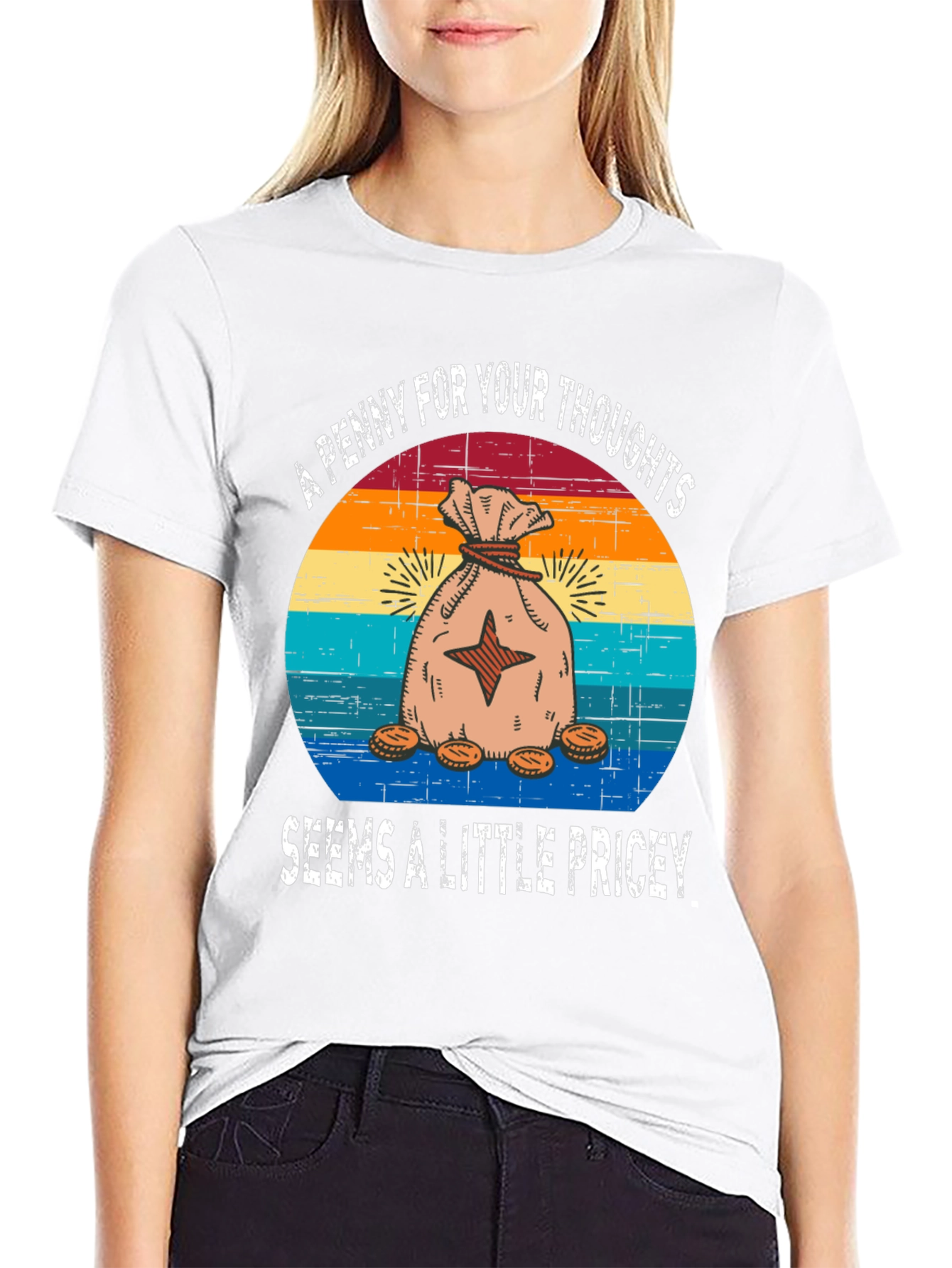 Funny Penny For Your Thoughts Graphic T-Shirt