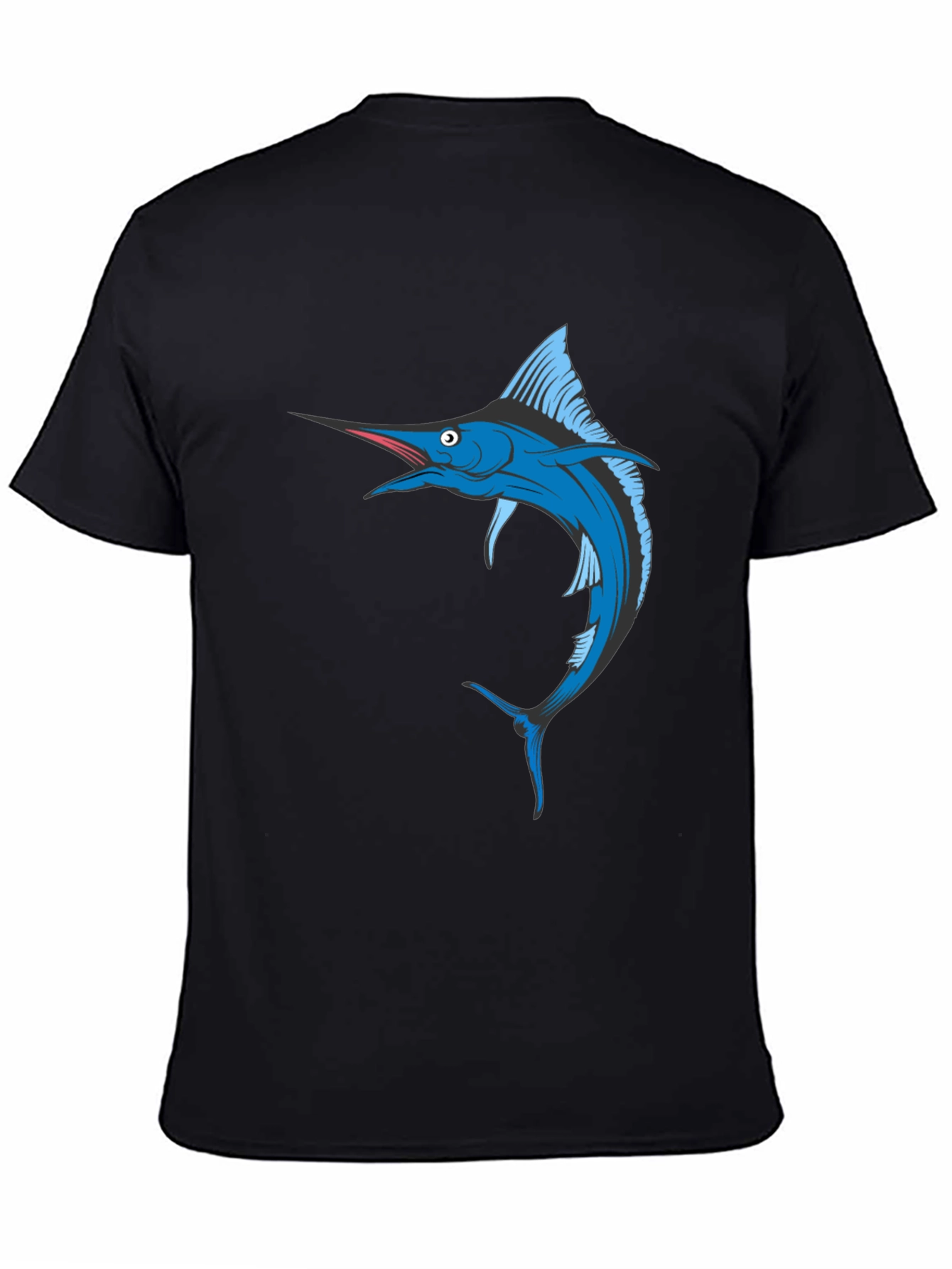 Marlin Graphic Tee - Black Cotton T-Shirt